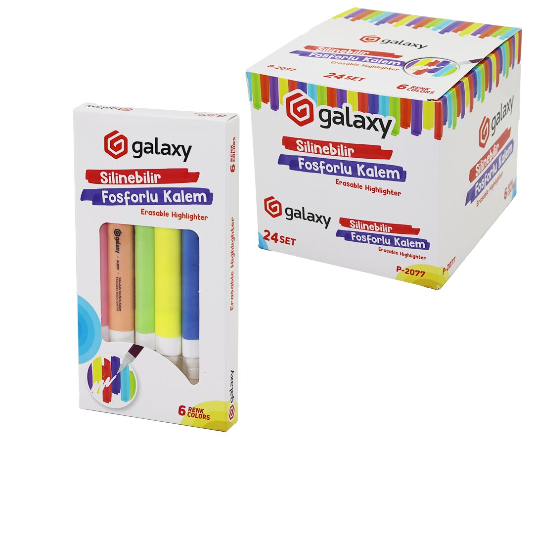 GALAXY P-2077 ( 6PCS=RENK ) SİLİNEBİLİR FOSFORLU KALEM*24X6 GALAXY P-2077 ( 6PCS=RENK ) SİLİNEBİLİR FOSFORLU KALEM*24X6