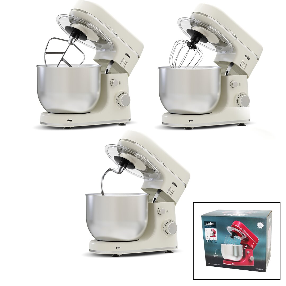 SİNBO SMX-2769 STANDLI MİKSER & BLENDER SETİ ( 3 FARKLI UÇ )(8 KADEME HIZ+TURBO) (HAMUR YOĞURMA-ÇIRPICI-KARIŞITIRICI+ KASE )(1300W)(6LT ÇELİK HAZNE)*1 SİNBO SMX-2769 STANDLI MİKSER & BLENDER SETİ ( 3 FARKLI UÇ )(8 KADEME HIZ+TURBO) (HAMUR YOĞURMA-ÇIRPICI-KARIŞITIRICI+ KASE )(1300W)(6LT ÇELİK HAZNE)*1