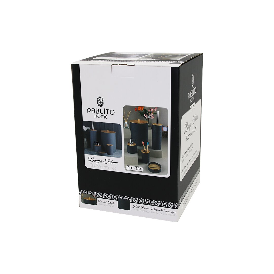PABLITO HOME PBT-784 ( 5PCS ) YUVARLAK BANYO SETİ & TAKIMI (BAMBU DETAYLI) (ÇÖP KOVA-FIRÇALIK-SIVI&KATI SABUNLUK-DİŞ FIRÇALIK)*6=K PABLITO HOME PBT-784 ( 5PCS ) YUVARLAK BANYO SETİ & TAKIMI (BAMBU DETAYLI) (ÇÖP KOVA-FIRÇALIK-SIVI&KATI SABUNLUK-DİŞ FIRÇALIK)*6=K