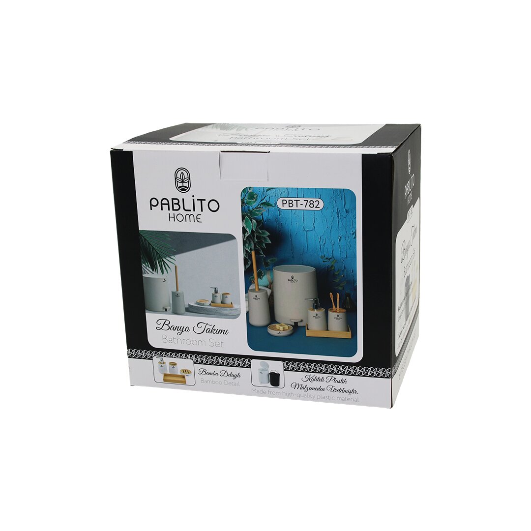 PABLİTO HOME PBT-782 ( 6PCS ) YUVARLAK BANYO SETİ & TAKIMI (BAMBU DETAYLI) (ÇÖP KOVA-FIRÇALIK-SIVI&KATI SABUNLUK-DİŞ FIRÇALIK-STAND )*4=K PABLİTO HOME PBT-782 ( 6PCS ) YUVARLAK BANYO SETİ & TAKIMI (BAMBU DETAYLI) (ÇÖP KOVA-FIRÇALIK-SIVI&KATI SABUNLUK-DİŞ FIRÇALIK-STAND )*4=K