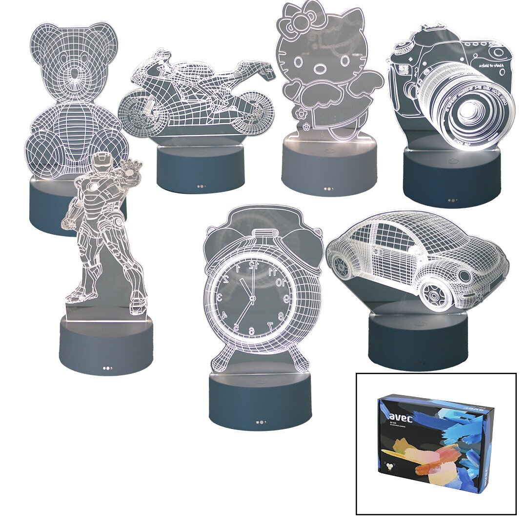 AVEC AV-333 3D MASA LAMBASI ( USB-TYPE-C ŞARJLI ) ( 3XAA PİL ) ( 3 FONKSİYONLU )( KARIŞIK DESEN )( 3W )*50 AVEC AV-333 3D MASA LAMBASI ( USB-TYPE-C ŞARJLI ) ( 3XAA PİL ) ( 3 FONKSİYONLU )( KARIŞIK DESEN )( 3W )*50