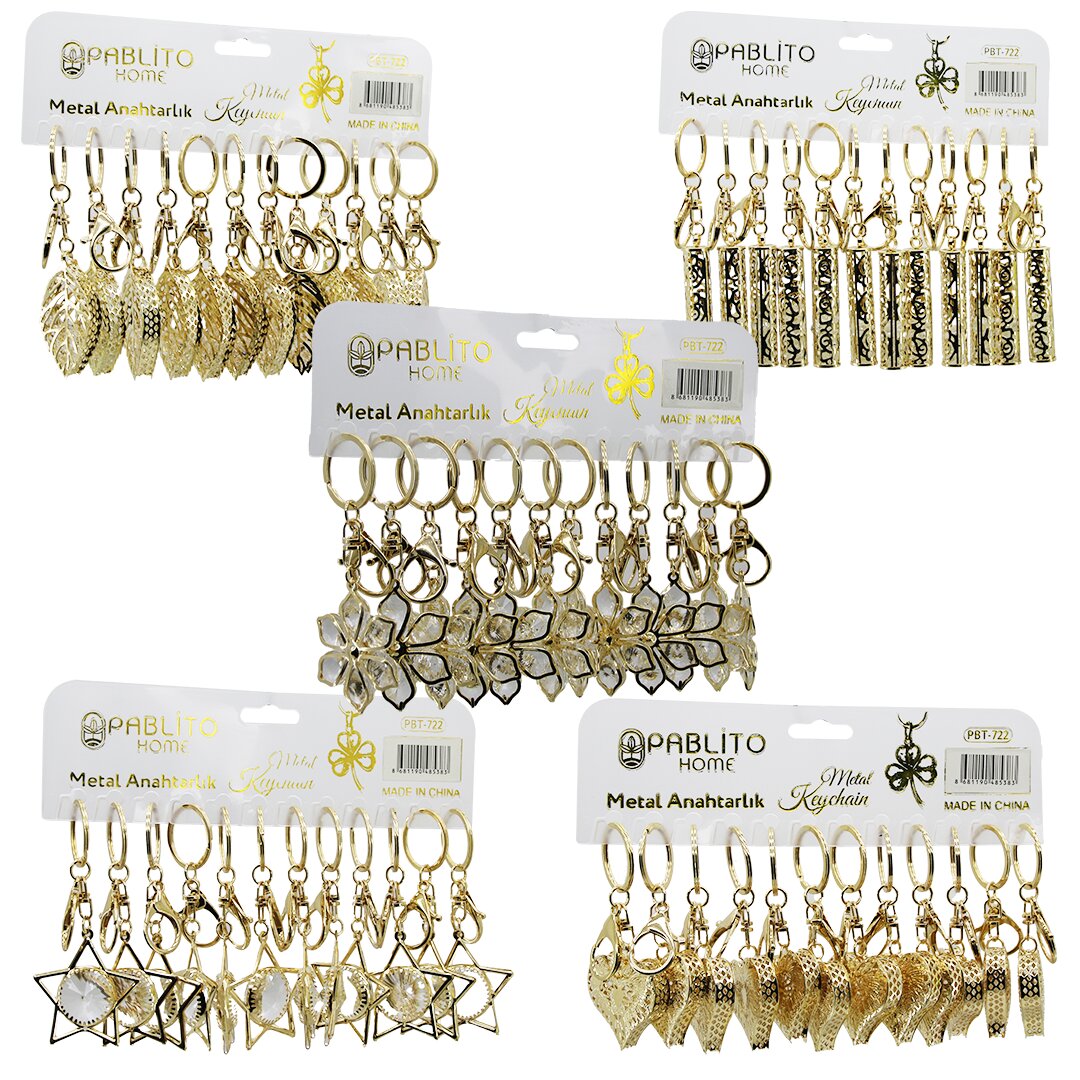 PABLİTO HOME PBT-722 METAL ANAHTARLIK ( MİX DESEN )*12X50