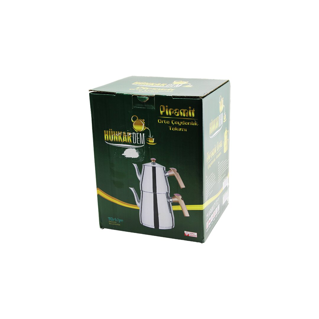 HÜNKARDEM PİRAMİT ( ORTA BOY ) ÇELİK ÇAYDANLIK SETİ & TAKIMI ( RENKLİ BAKALİT KULP ) ( ÜST DEMLİK : 1.1LT & ALT SULUK: 2LT ) ( KENDİNDEN SÜZGEÇLİ )*8 HÜNKARDEM PİRAMİT ( ORTA BOY ) ÇELİK ÇAYDANLIK SETİ & TAKIMI ( RENKLİ BAKALİT KULP ) ( ÜST DEMLİK : 1.1LT & ALT SULUK: 2LT ) ( KENDİNDEN SÜZGEÇLİ )*8