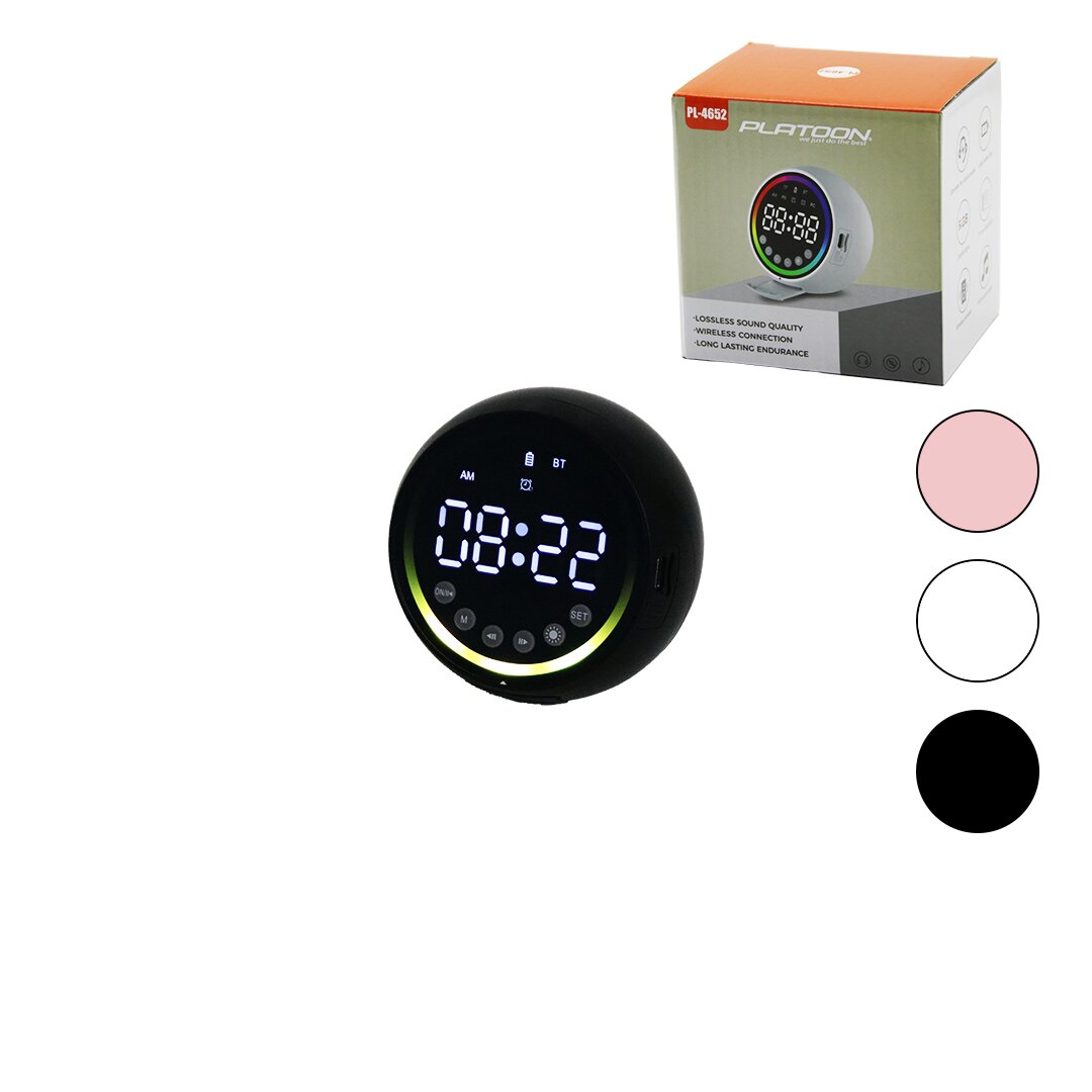 PLATOON PL-4652 DİJİTAL SAAT & BLUETOOTH WİRELESS ( MİNİ ) HOPARLÖR SPEAKER ( USB ŞARJLI & IŞIKLI ) ( 5W )*80 PLATOON PL-4652 DİJİTAL SAAT & BLUETOOTH WİRELESS ( MİNİ ) HOPARLÖR SPEAKER ( USB ŞARJLI & IŞIKLI ) ( 5W )*80