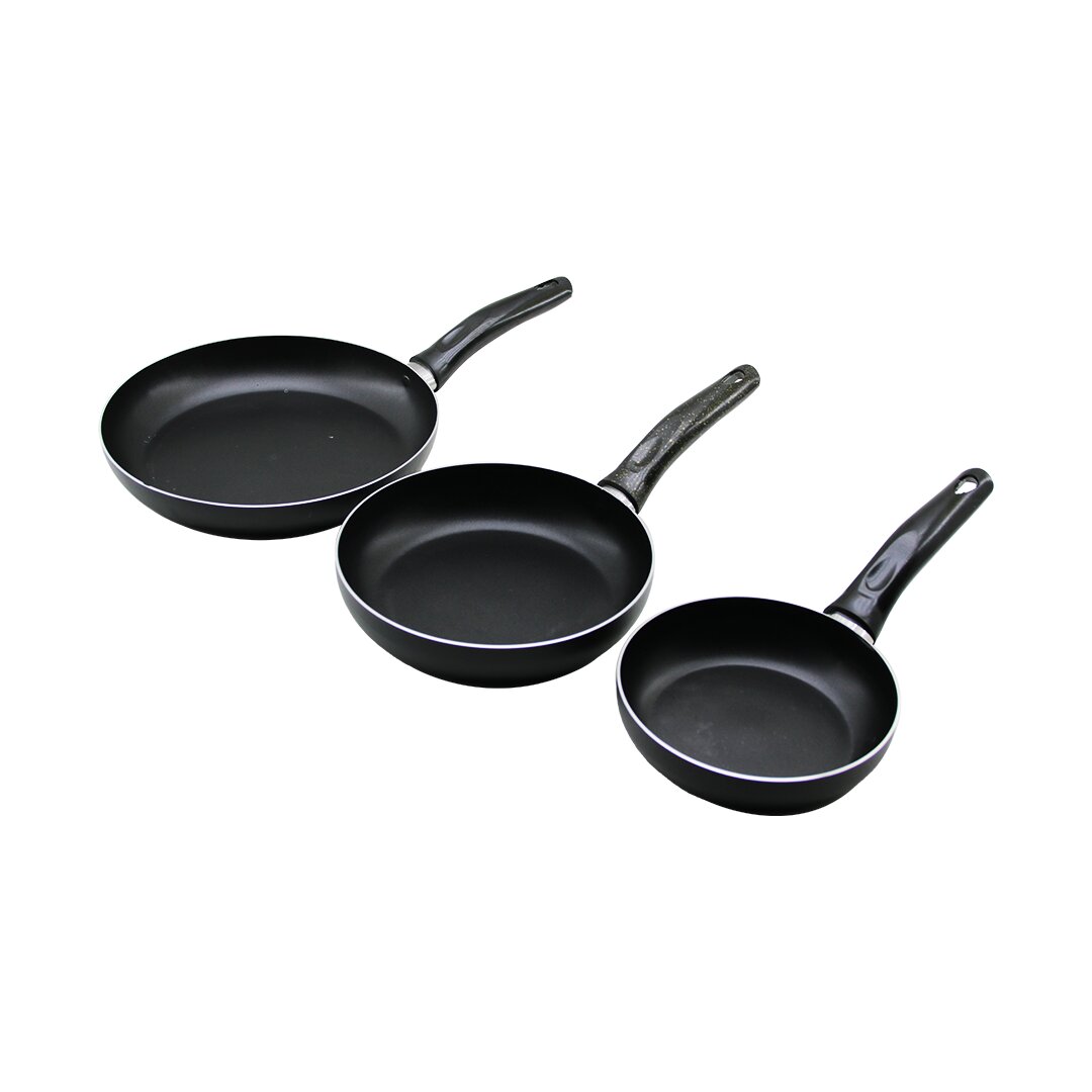 TAVACI ( 3PCS ) ( TEFLON ) TAVA SETİ ( SİYAH BAKALİT SAPLI ) ( 16-20-24CM )*20 TAVACI ( 3PCS ) ( TEFLON ) TAVA SETİ ( SİYAH BAKALİT SAPLI ) ( 16-20-24CM )*20