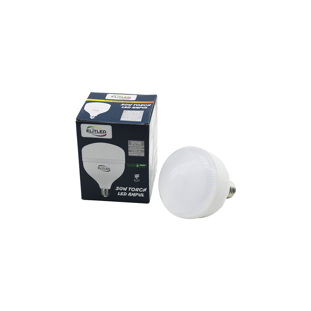 ELİTLED EL-02 12/30 ( 30W ) TORCH LED BULB AMPUL ( BEYAZ & 6400K ) ( E27 ) ( 3300 LÜMEN ) ( 20.000 SAAT ÖMÜR )*32 ELİTLED EL-02 12/30 ( 30W ) TORCH LED BULB AMPUL ( BEYAZ & 6400K ) ( E27 ) ( 3300 LÜMEN ) ( 20.000 SAAT ÖMÜR )*32