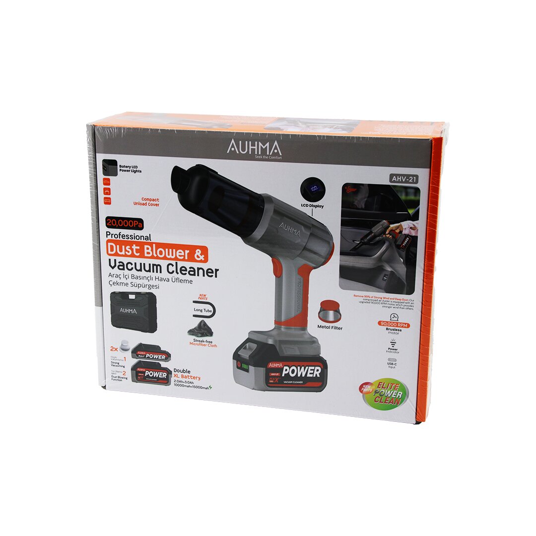 AUHMA AHV-21 ( OTO ARAÇ ) ( TYPE-C SARJLI & LCD EKRAN) EL TİPİ BASINÇLI HAVA ÜFLEME & SÜPÜRGE MAKİNE ( YEDEK BATARYA & 2 X FİLTRE ) ( MİKROFİBER BEZ ) ( 8 BAŞLIK ) 175W *10 AUHMA AHV-21 ( OTO ARAÇ ) ( TYPE-C SARJLI & LCD EKRAN) EL TİPİ BASINÇLI HAVA ÜFLEME & SÜPÜRGE MAKİNE ( YEDEK BATARYA & 2 X FİLTRE ) ( MİKROFİBER BEZ ) ( 8 BAŞLIK ) 175W *10