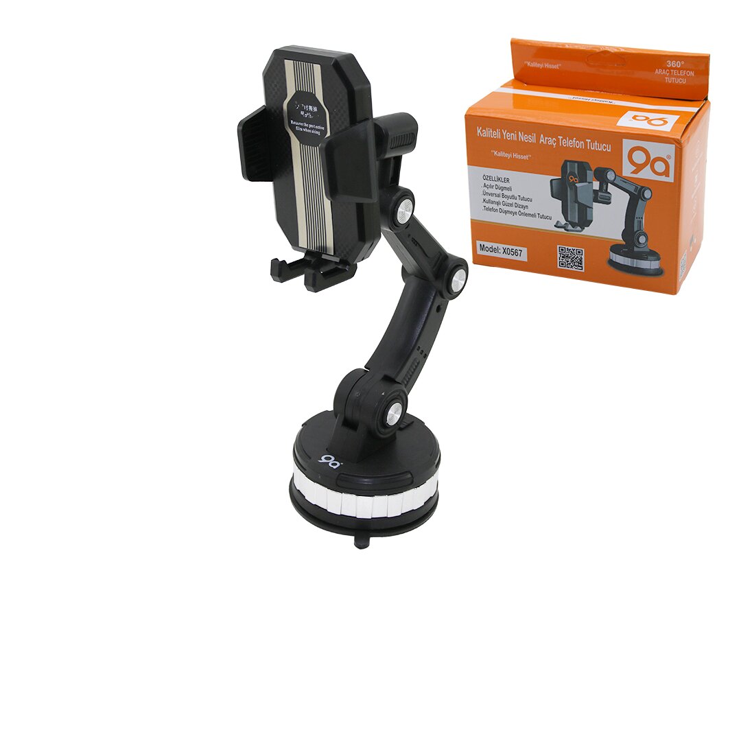 9A X-0567 (OTO & ARAÇ ) (TELEFON & BARDAK TUTUCU) (3 EKLEMLİ 360° KOL ) ( YAPIŞKANLI & 360° VANTUZ ) (GENİŞLİK AYARI=60-105MM)*100 9A X-0567 (OTO & ARAÇ ) (TELEFON & BARDAK TUTUCU) (3 EKLEMLİ 360° KOL ) ( YAPIŞKANLI & 360° VANTUZ ) (GENİŞLİK AYARI=60-105MM)*100