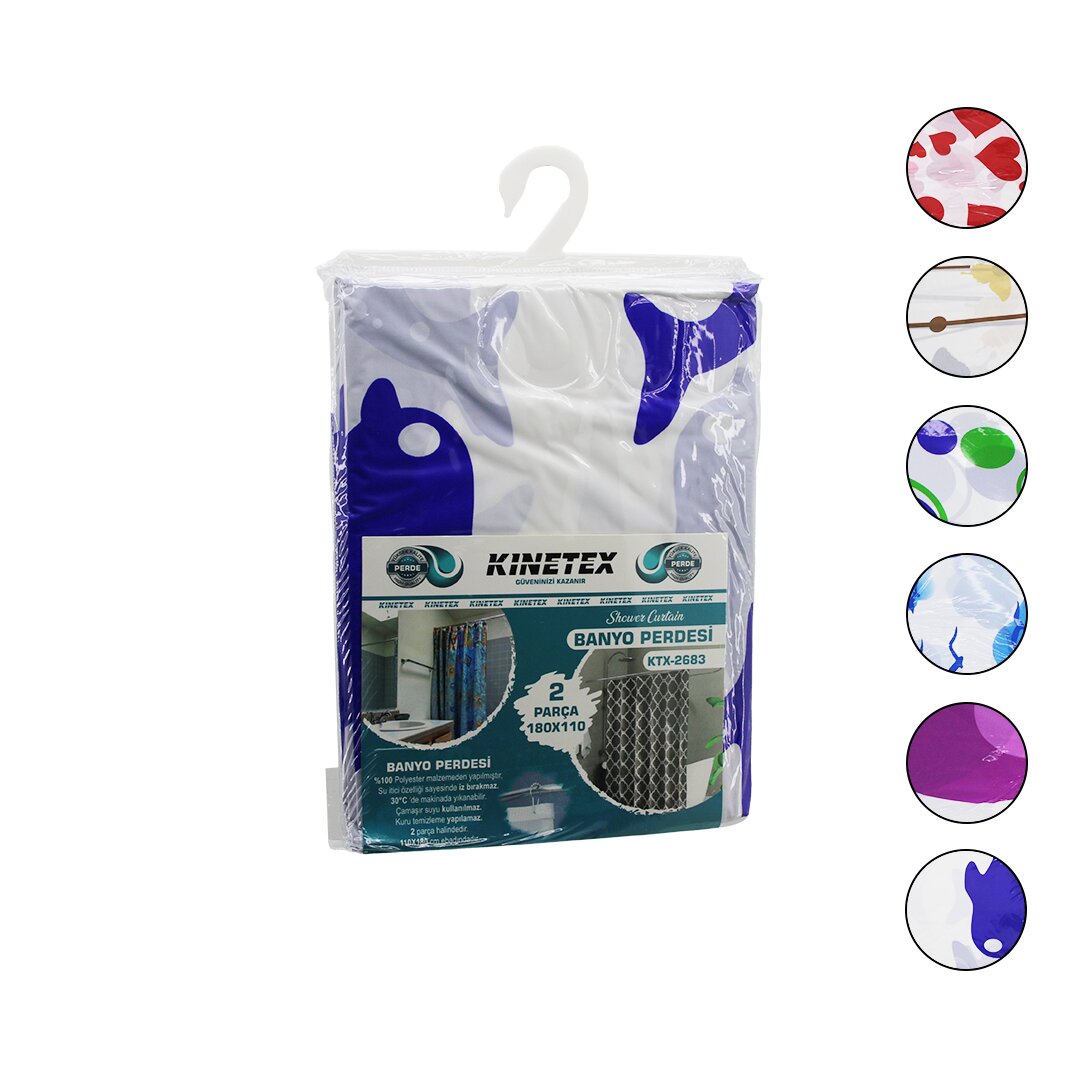 KINETEX KTX-2683 ( ÇİF KANAT ) POLYESTER BANYO PERDESİ ( 2PCS X 180X110CM & 12 HALKALI )*72 KINETEX KTX-2683 ( ÇİF KANAT ) POLYESTER BANYO PERDESİ ( 2PCS X 180X110CM & 12 HALKALI )*72