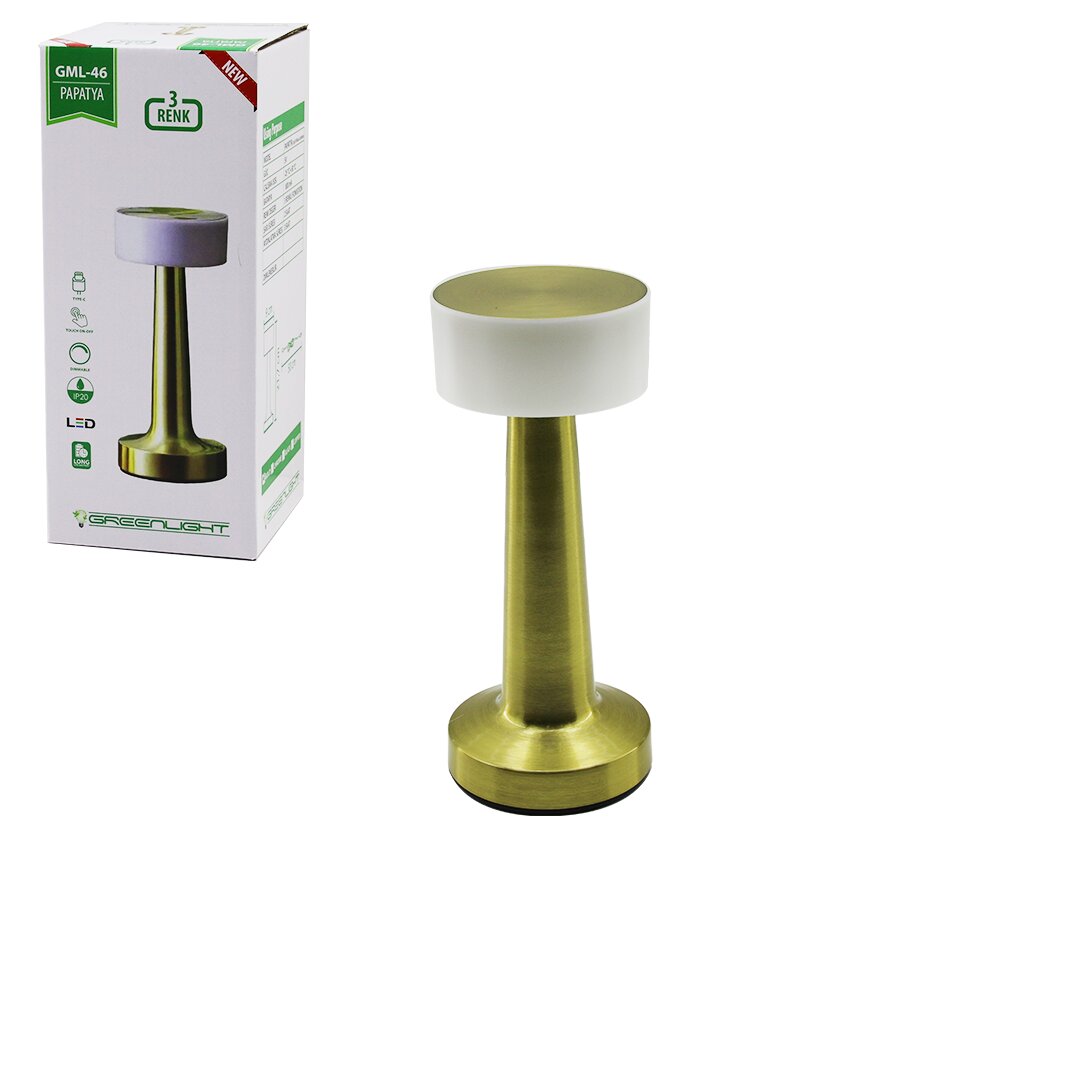 GREENLIGHT GML-46 ( PAPATYA ) MASA LAMBASI ( DOKUNMATİK ) ( USB ŞARJLI ) ( 3 FONKSİYON RENKLİ ) ( LED:1-3W ) ( INPUT:5V )*40 GREENLIGHT GML-46 ( PAPATYA ) MASA LAMBASI ( DOKUNMATİK ) ( USB ŞARJLI ) ( 3 FONKSİYON RENKLİ ) ( LED:1-3W ) ( INPUT:5V )*40
