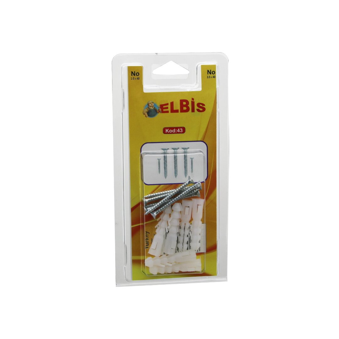 ELBİS-43 3.5X40 DÜBELLİ SUNTA VİDA *12X24 ELBİS-43 3.5X40 DÜBELLİ SUNTA VİDA *12X24