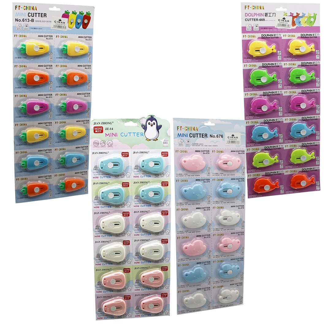 JIANZHONG FT CHİNA ÇINAR-15 -613-B -669 -676 -JZ-14 ( MİX ) (HAYVAN FİGÜRLÜ) (MİNİ) (CEP & ÇANTA) FALÇATA & MAKET BIÇAK (0.4MM) (5.5CM & 6CM & 7CM)*40X1