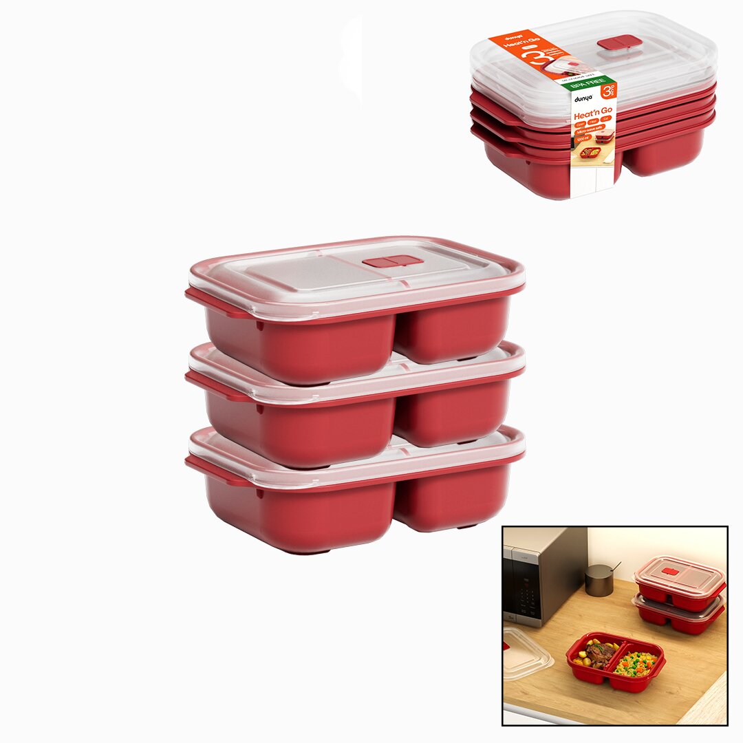 DÜNYA 31245-854 ( 3 PCS ) KIRMIZI BÖLME DİKDÖRTGEN SAKLAMA KABI SETİ ( 1200ML )*12 DÜNYA 31245-854 ( 3 PCS ) KIRMIZI BÖLME DİKDÖRTGEN SAKLAMA KABI SETİ ( 1200ML )*12