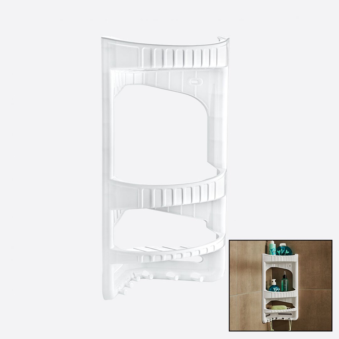 DÜNYA 09166-101 ( BEYAZ ) PLASTİK KÖŞE ŞAMPUANLIK ( 3 KATLI & ASKILI )*12=K DÜNYA 09166-101 ( BEYAZ ) PLASTİK KÖŞE ŞAMPUANLIK ( 3 KATLI & ASKILI )*12=K