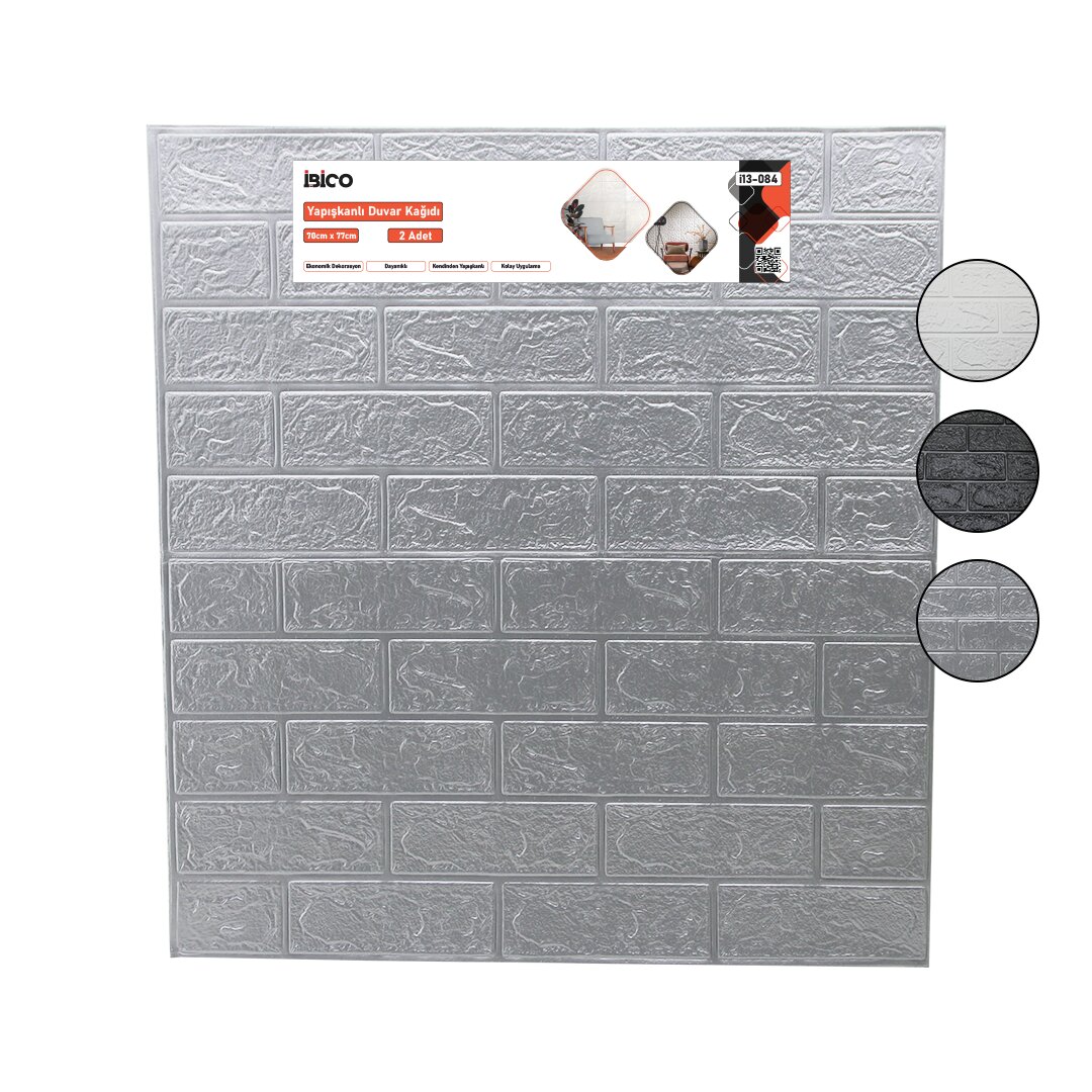 İBİCO İ13-084 ( 2PCS ) ( 70X77CM ) ( KABARTMA & KÖPÜK PANEL ) ( TUĞLA DESEN ) ( SİYAH & GRİ ) YAPIŞKANLI DUVAR KAĞIT*60=K İBİCO İ13-084 ( 2PCS ) ( 70X77CM ) ( KABARTMA & KÖPÜK PANEL ) ( TUĞLA DESEN ) ( SİYAH & GRİ ) YAPIŞKANLI DUVAR KAĞIT*60=K