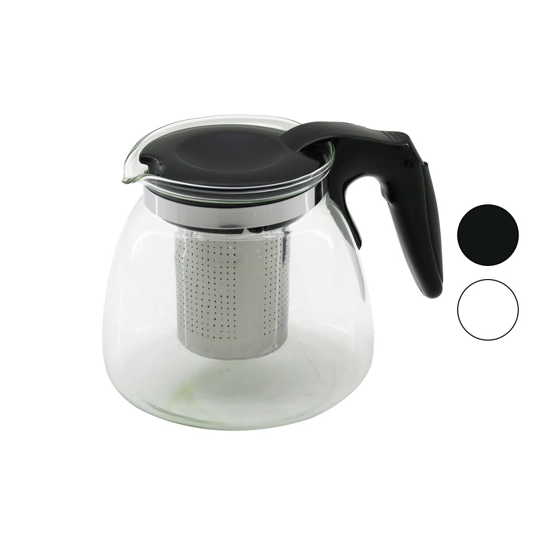 BAROTTİ DMR-8686 ( 1500ML ) ( CAM ) DEMLİK ( ÇELİK SÜZGEÇLİ & PLASTİK KULP & KAPAK & KROM ÇERÇEVE )*48