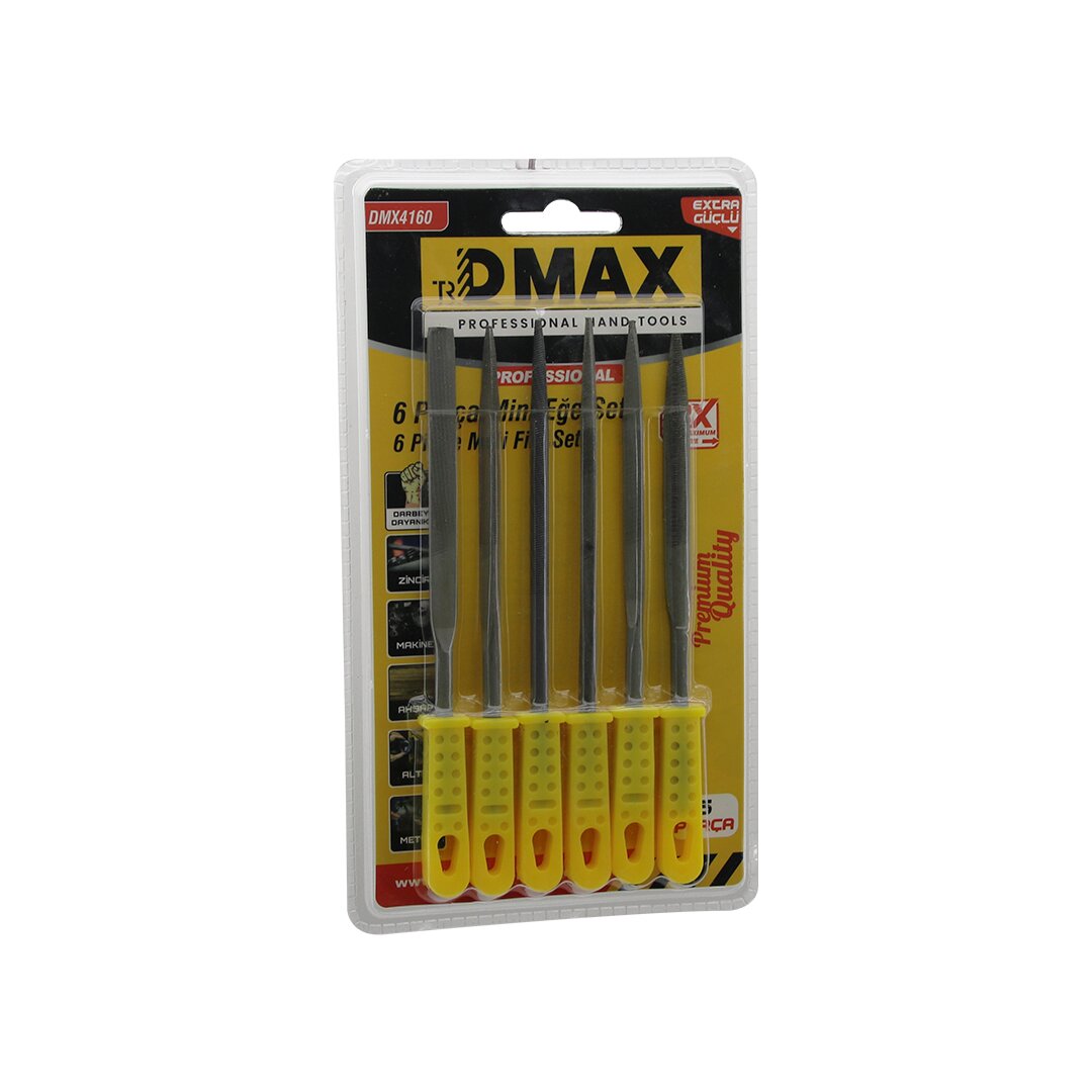 DMAX 4160 ( 6PCS ) MİNİ ÇELİK EĞE SETİ ( DÜZ - YUVARLAK - YARI DAİRESEL - KARE - ÜÇGEN )*200 DMAX 4160 ( 6PCS ) MİNİ ÇELİK EĞE SETİ ( DÜZ - YUVARLAK - YARI DAİRESEL - KARE - ÜÇGEN )*200