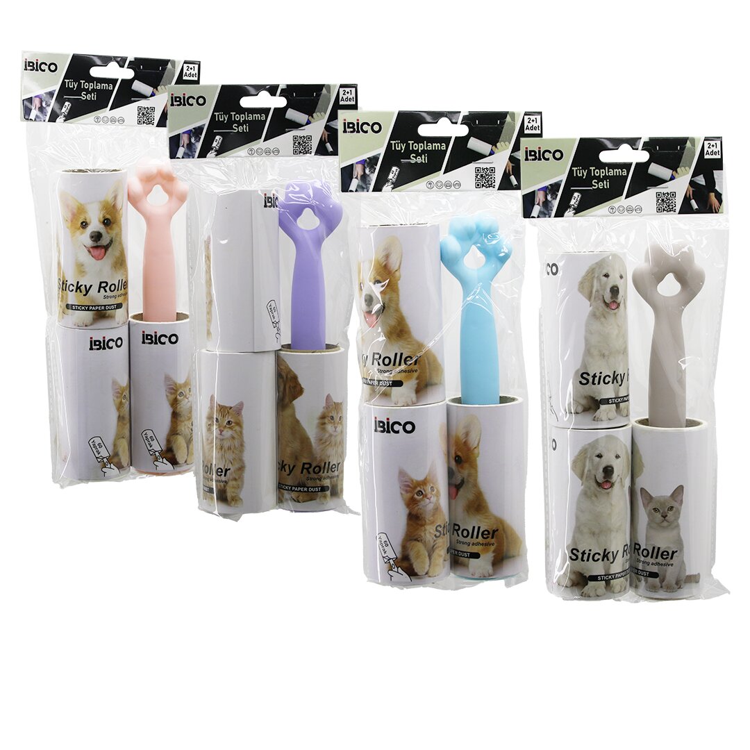 İBİCO İ21-086 ( 3PCS SET) ( PATİ SAPLI ) ( YAPIŞKANLI ) PRATİK TÜY TOPLAYICI RULO BANT ( 1-SAPLI=60 YAPRAK + 2-YEDEK=2X60)*12X8 İBİCO İ21-086 ( 3PCS SET) ( PATİ SAPLI ) ( YAPIŞKANLI ) PRATİK TÜY TOPLAYICI RULO BANT ( 1-SAPLI=60 YAPRAK + 2-YEDEK=2X60)*12X8