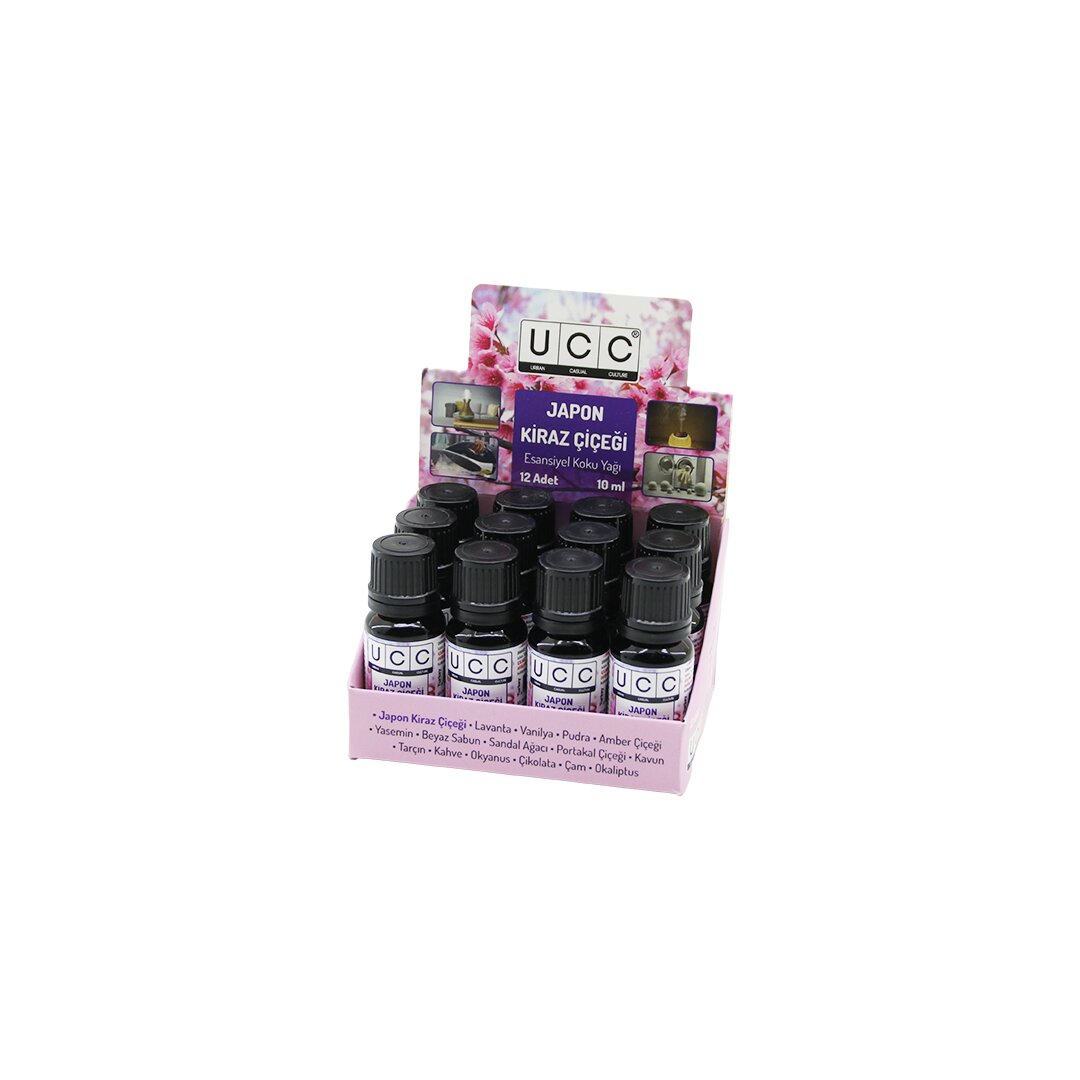 UCC ESANSİYEL KOKU YAĞI ( JAPON ÇİÇEK ) ( BUHARDANLIK & ÇAMAŞIR MAKİNE & ÜTÜ VB. KULLANIM ) ( 10ML )*12X42 UCC ESANSİYEL KOKU YAĞI ( JAPON ÇİÇEK ) ( BUHARDANLIK & ÇAMAŞIR MAKİNE & ÜTÜ VB. KULLANIM ) ( 10ML )*12X42