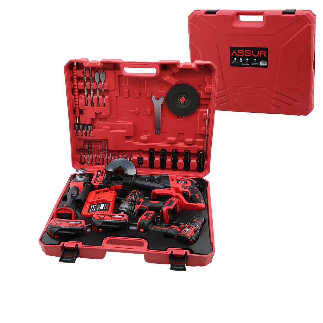ASSUR ASR-1122 (4PCS) (USTA ELEKTRİKLİ ALET SETİ) (ŞARJLI=21V)( MATKAP & VİDALAMA & SPRAL TAŞLAMA & SOMUN ) PLASTİK ÇANTALI*2 ASSUR ASR-1122 (4PCS) (USTA ELEKTRİKLİ ALET SETİ) (ŞARJLI=21V)( MATKAP & VİDALAMA & SPRAL TAŞLAMA & SOMUN ) PLASTİK ÇANTALI*2