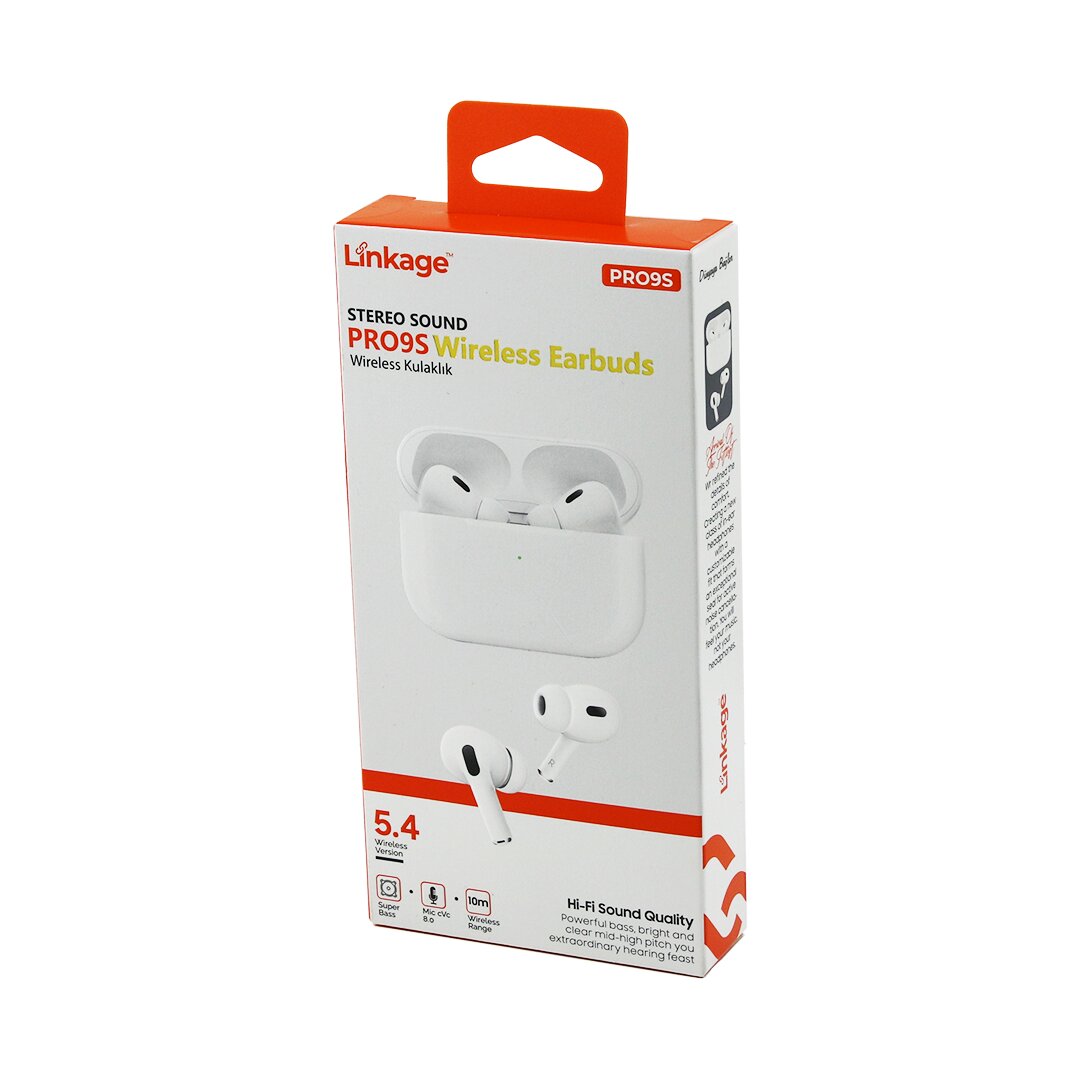LİNKAGE PRO-9S BLUETOOTH & WIRELESS KABLOSUZ KULAKLIK ( BT-5.4 ) ( KULAK İÇİ = SİLİKONLU ) ( 10MT KAPASİTE )*10X10 LİNKAGE PRO-9S BLUETOOTH & WIRELESS KABLOSUZ KULAKLIK ( BT-5.4 ) ( KULAK İÇİ = SİLİKONLU ) ( 10MT KAPASİTE )*10X10