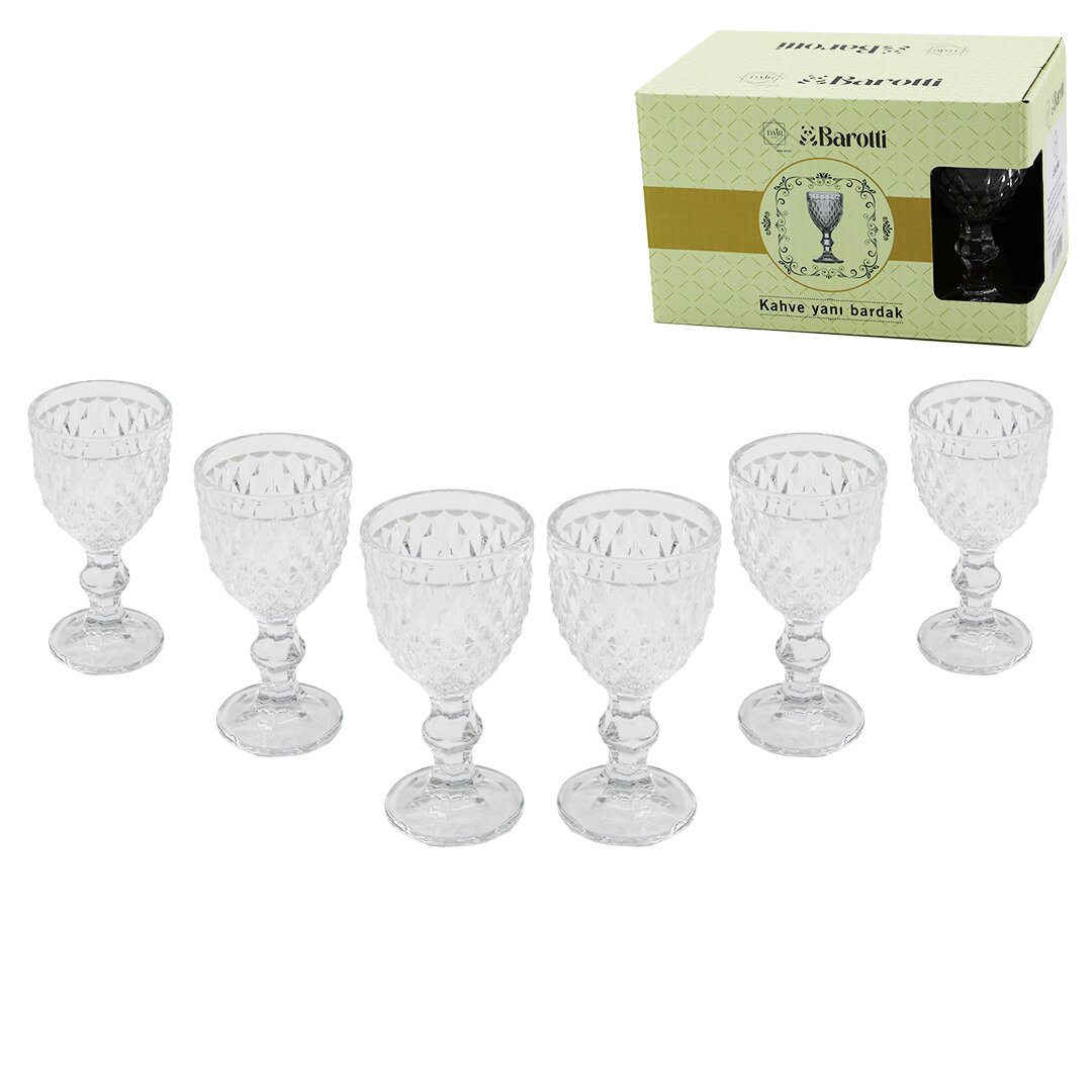 BAROTTİ DMR-9140 ( 6PCS ) KAHVE YANI ( CAM ) BARDAK*24=K