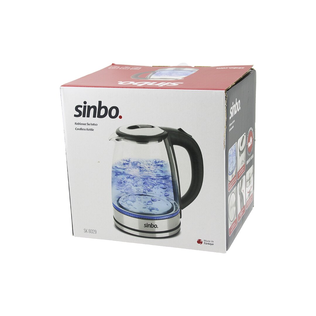 SİNBO SK-8029 ( CAM ) KETTLE SU ISITICISI ( 1.8LT ) ( GİZLİ REZİDANS )( 360° DÖNEBİLME ÖZELLİK ) ( 1850-2200W )*4 SİNBO SK-8029 ( CAM ) KETTLE SU ISITICISI ( 1.8LT ) ( GİZLİ REZİDANS )( 360° DÖNEBİLME ÖZELLİK ) ( 1850-2200W )*4