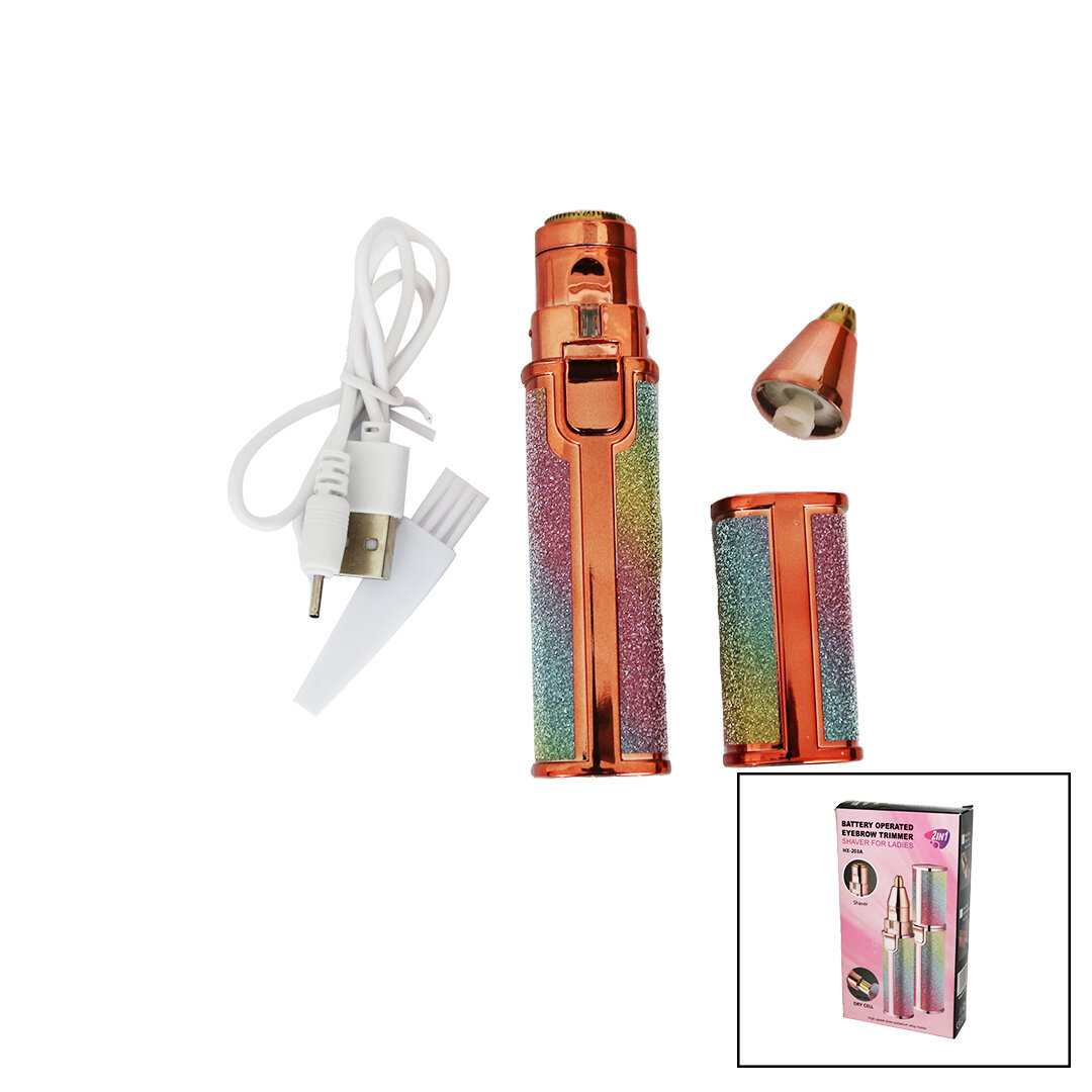 BATTERY OPERATED K-13 HX-203A-B ( 2IN1 BAŞLI & SİMLİ & RUJ MODEL & USB ŞARJLI ) YANAK & BURUN KIL TÜY ALMA MAKİNESİ*120                     qwe05