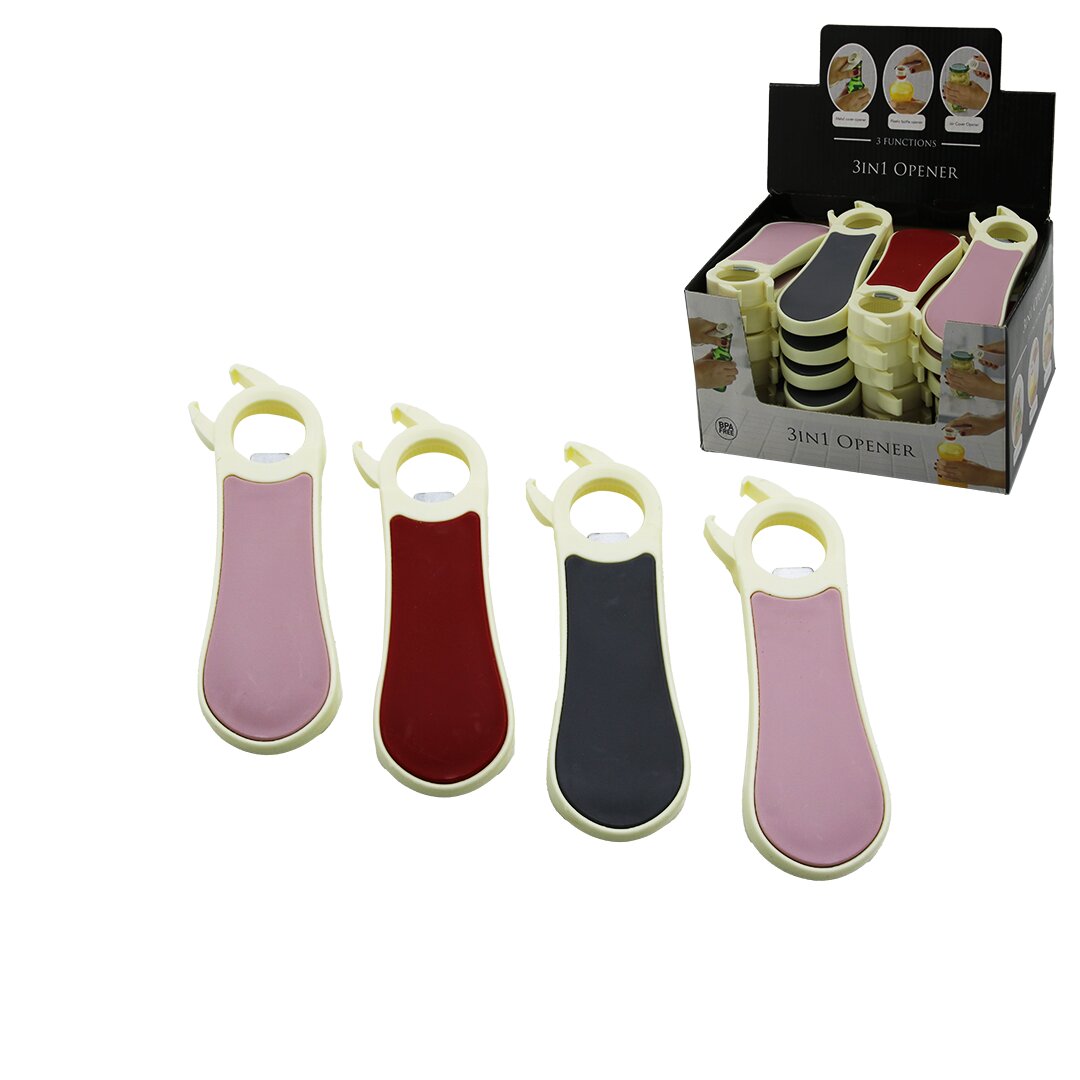 QLUX L-00796 ( 3IN1 ) ÇOK AMAÇLI AÇACAK PLASTİK ( METAL - PLASTİK - KAVANOZ AÇACAK )*48=K