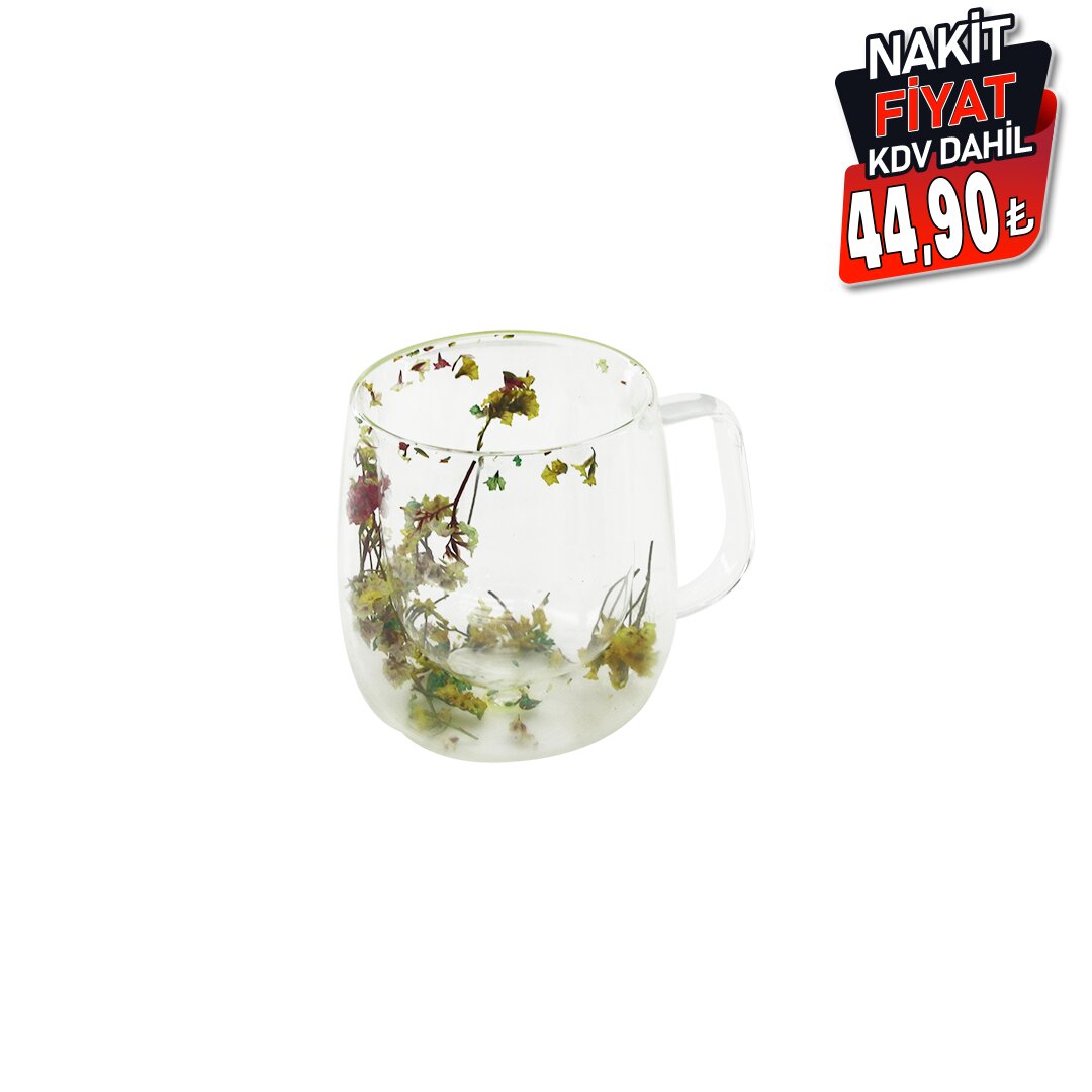 SDR-B3 ( 250ML & KULPLU ) ( ÇİFT CİDARLI & ÇİÇEKLİ ) CAM BARDAK*100=K                     qwe07