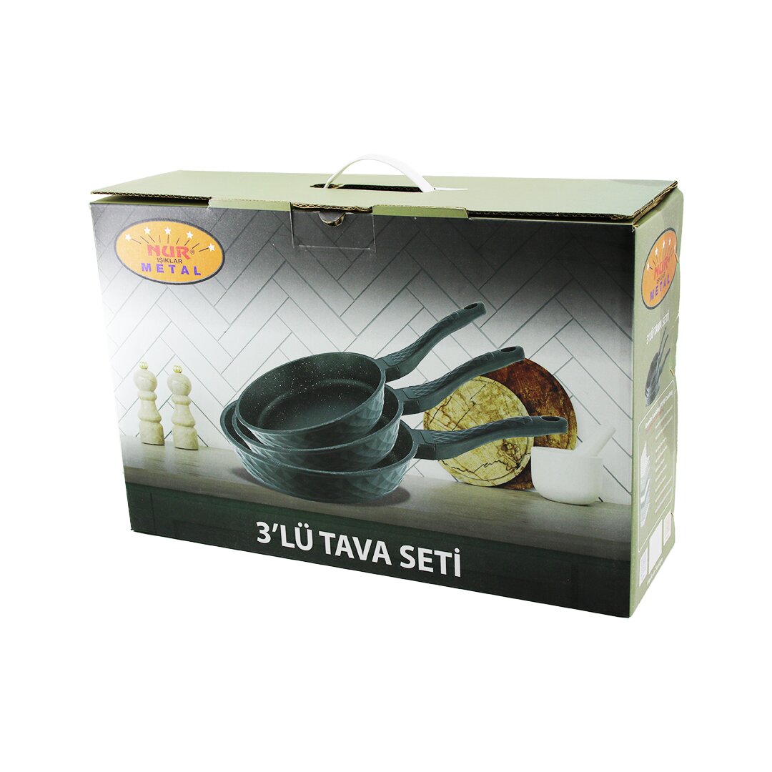 NUR IŞIKLAR METAL ( 3PCS ) DÖKÜM TAVA SETİ ( 20-24-28CM )*1 NUR IŞIKLAR METAL ( 3PCS ) DÖKÜM TAVA SETİ ( 20-24-28CM )*1