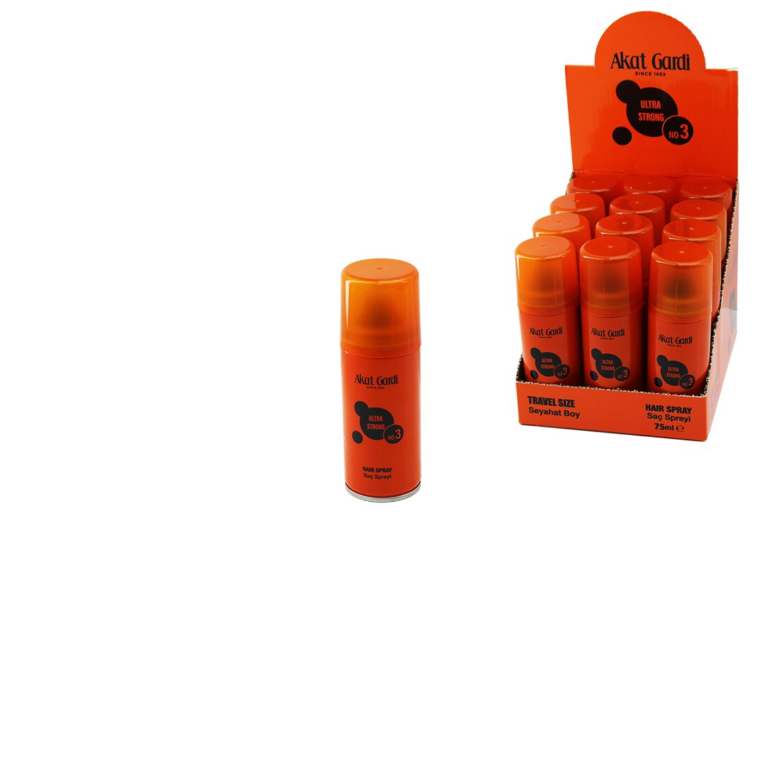 AKAT GARDİ SAÇ SPREYİ ( ULTRA STRONG & TURUNCU ) SAÇ SPREYİ ( 75ML ) ( NO:3 ) ( SEYAHAT BOY )*12=K AKAT GARDİ SAÇ SPREYİ ( ULTRA STRONG & TURUNCU ) SAÇ SPREYİ ( 75ML ) ( NO:3 ) ( SEYAHAT BOY )*12=K