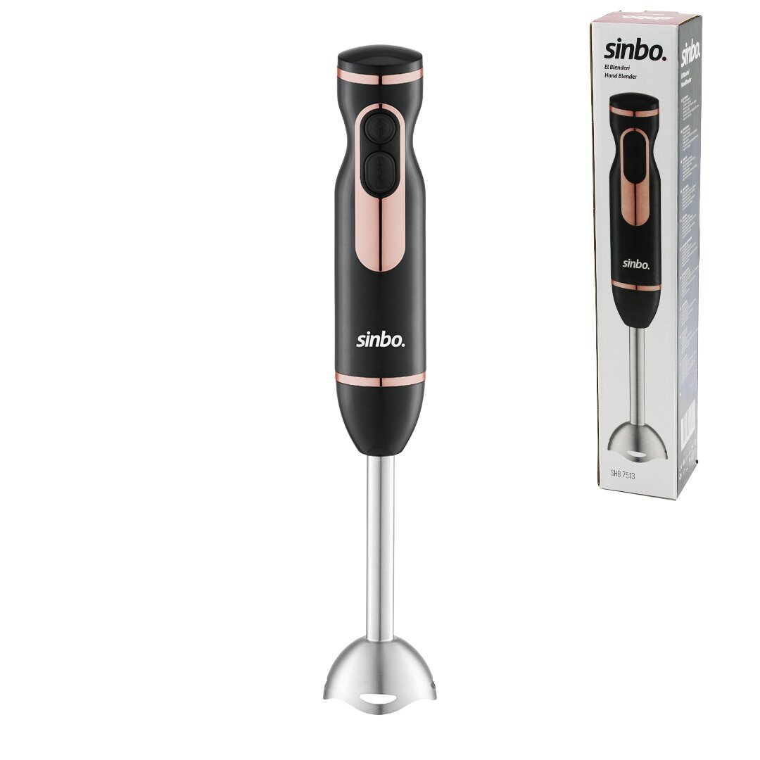 SİNBO SHB-7513 ( SİYAH - ROSE GOLD ) ( ÇUBUK ) EL BLENDER ( ÇELİK UÇLU ) ( DC MOTOR & 400W*12