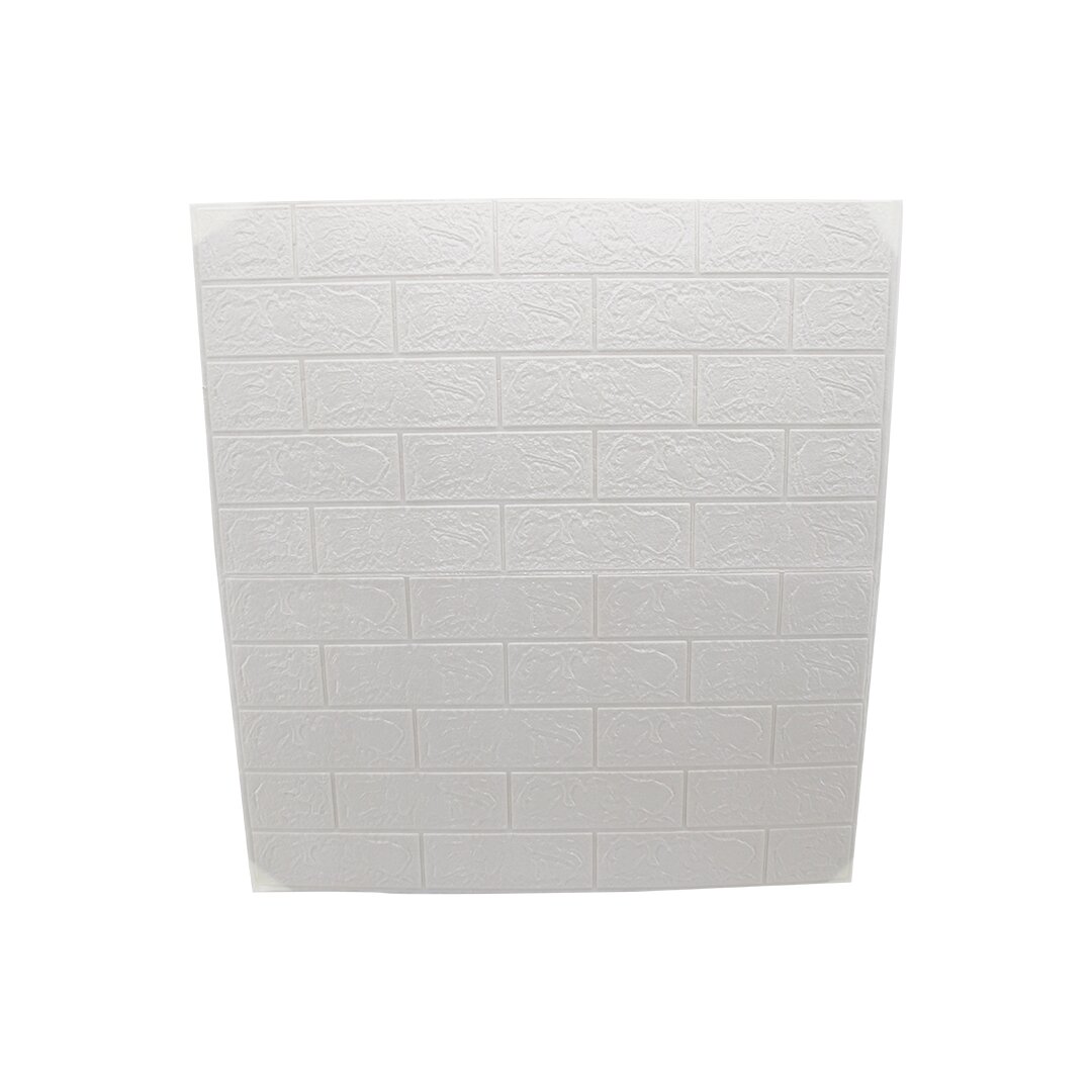 YAKUT-11293 ( 2PCS ) ( 70X77CM ) ( KABARTMA & KÖPÜK PANEL ) ( TUĞLA DESEN ) ( BEYAZ ) YAPIŞKANLI DUVAR KAĞIT*10X14