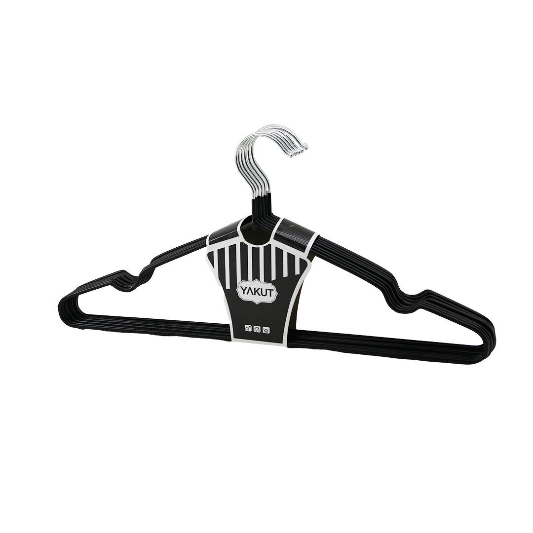 YAKUT ( SİYAH ) ( 10PCS ) ( SİLİKON KAPLAMALI ) METAL ELBİSE ASKISI*50