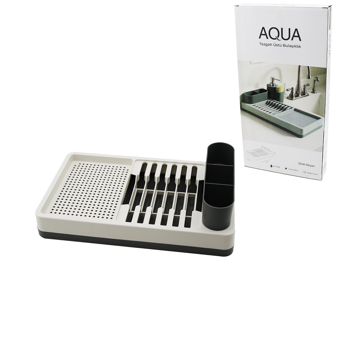 AQUA OM-0848 ( GRİ ) TEZGAH ÜSTÜ BULAŞIKLIK ( TABAKLIK & KAŞIKLIK ) ( 26X42X12CM )*6=K