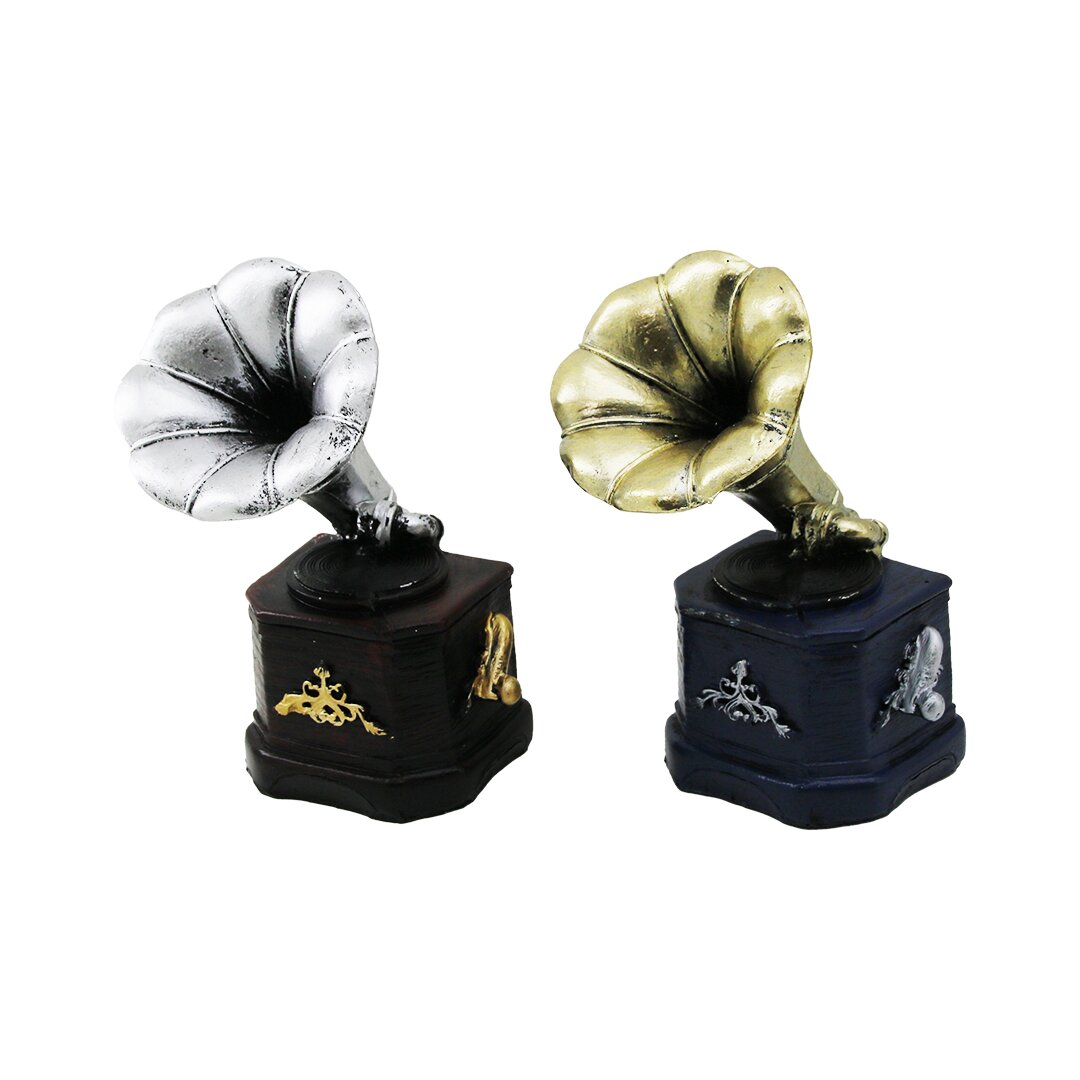 İBİCO İ12-218-B ( GRAMAFON ) VİNTAGE DEKORATİF BİBLO & RENKLİ ( 13.5X6CM ) ( REÇİNE )*120