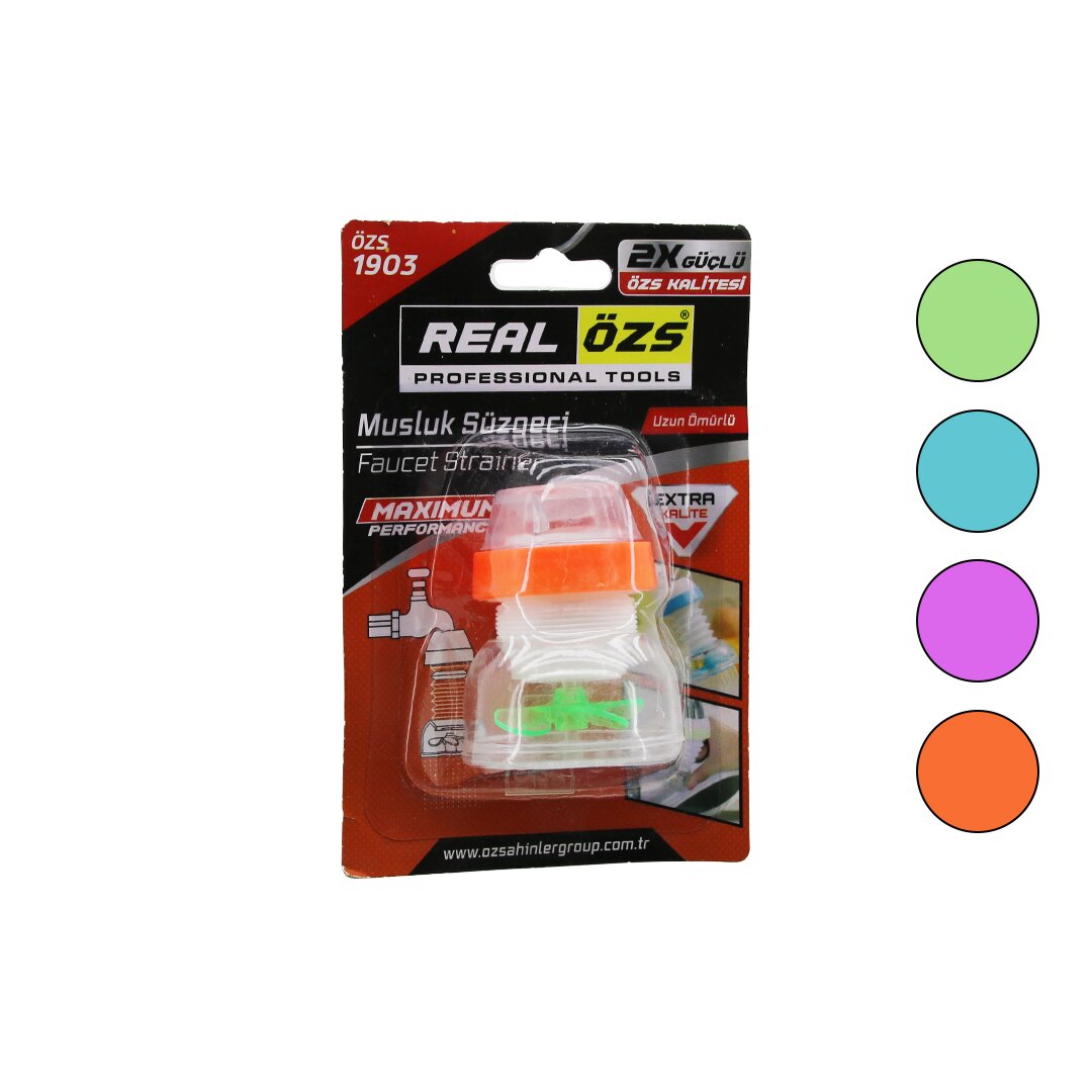 REAL ÖZS-1903 PERVANELİ MUSLUK UCU FİLTRESİ*300 REAL ÖZS-1903 PERVANELİ MUSLUK UCU FİLTRESİ*300