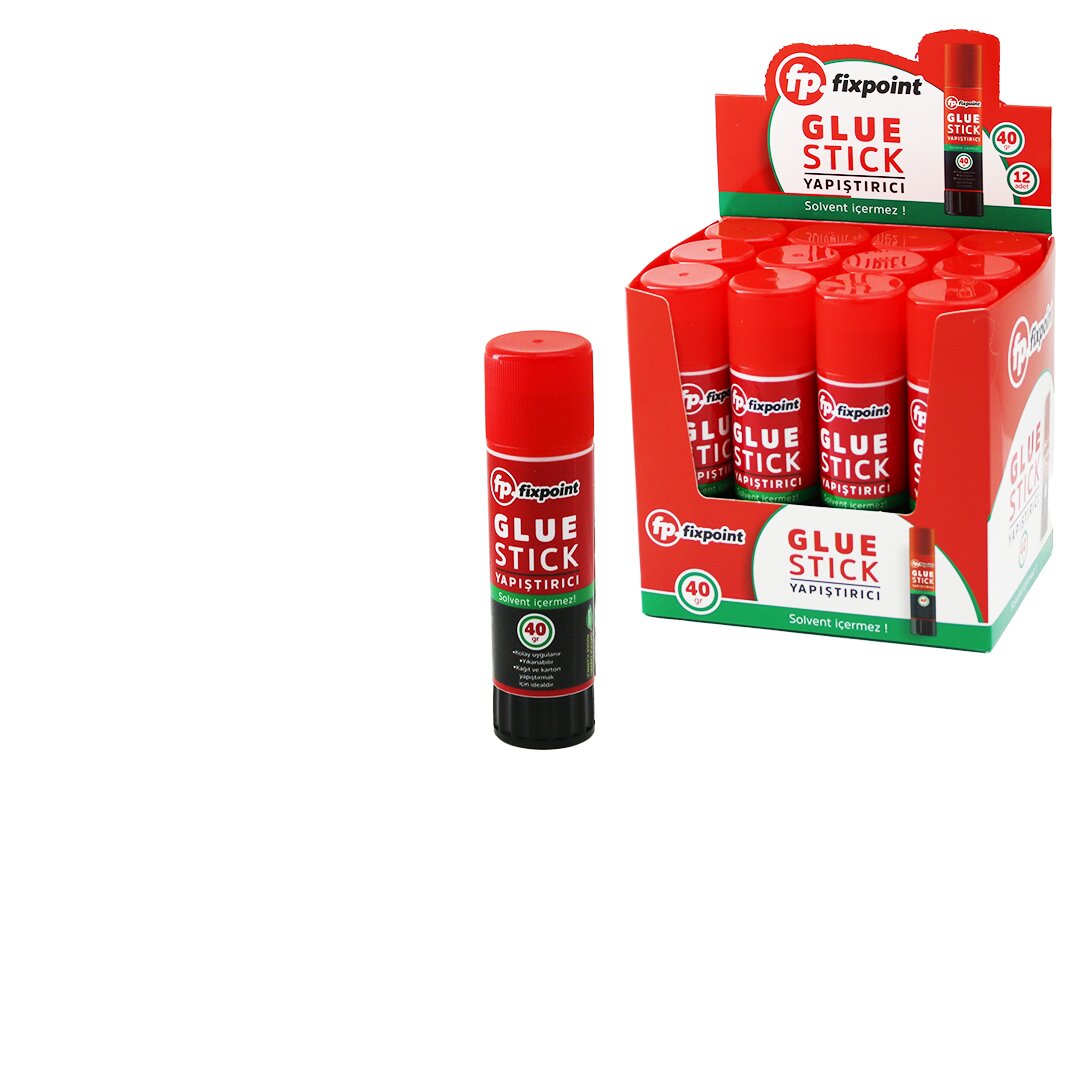 FİXPOİNT P-2657 ( 40GR ) GLUE STICK YAPIŞTIRICI (SOLVENT İÇERMEZ) (YIKANABİLİR) (KOLAY UYGULAMA) (KAĞIT & KARTON YAPIŞTIRICI STİCK)*12X30