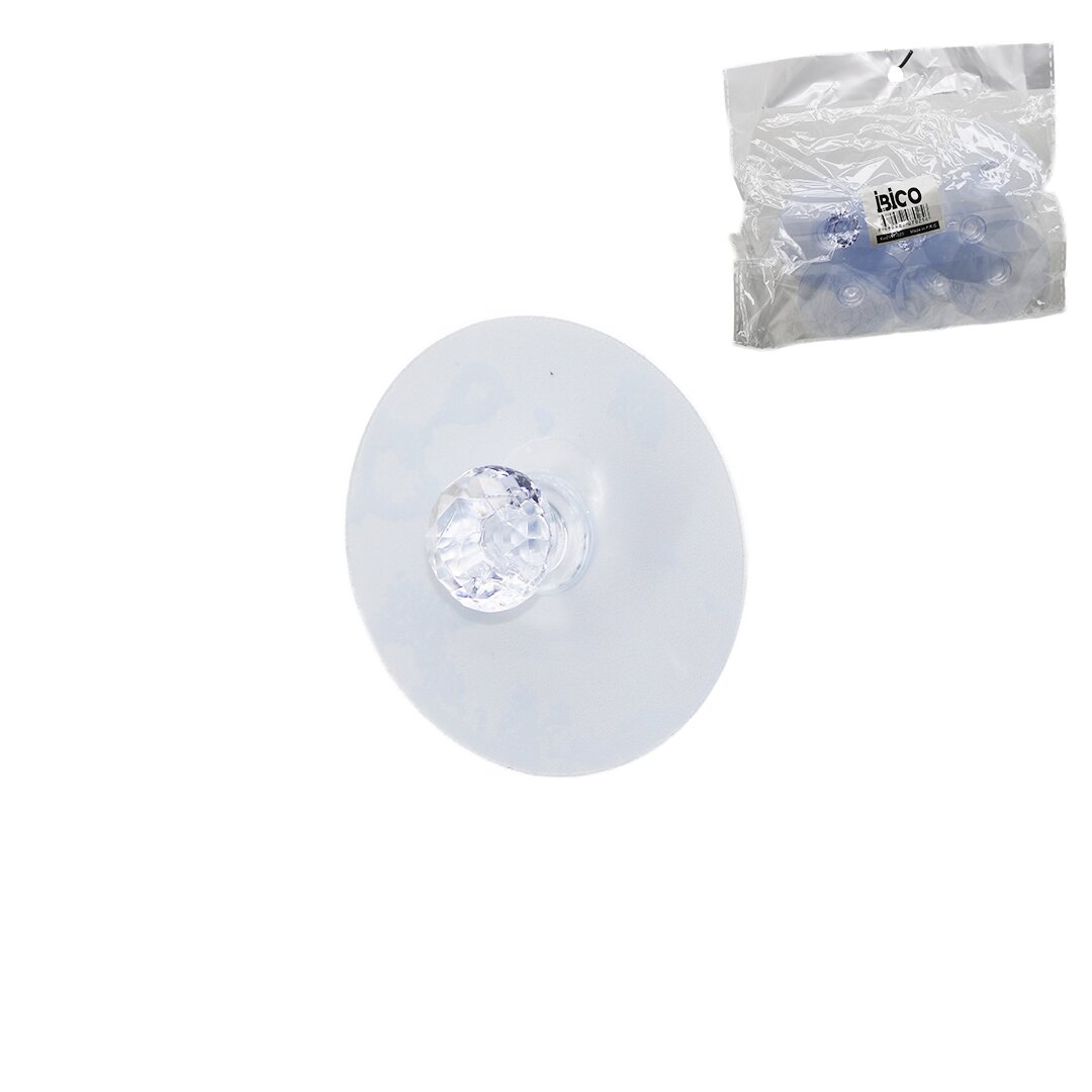 İBİCO İ17-025 ( 10PCS ) ( TEK DÜĞME = MİKA KRİSTAL PLASTİK ) ASKI ( ŞEFFAF PVC YAPIŞKANLI MONTAJ )*25X12