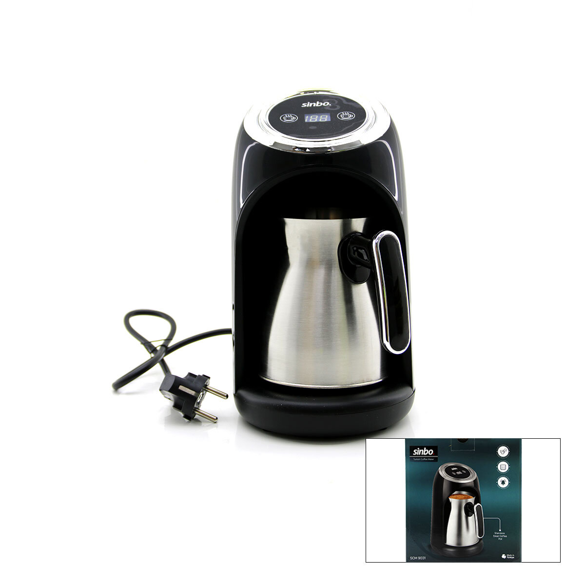 SİNBO SCM-9031 ELEKTRİKLİ TÜRK KAHVESİ MAKİNESİ ( 4 FİNCAN ) (SESLİ UYARI & TAŞMA ÖNLEYİCİ SİSTEM)*4 SİNBO SCM-9031 ELEKTRİKLİ TÜRK KAHVESİ MAKİNESİ ( 4 FİNCAN ) (SESLİ UYARI & TAŞMA ÖNLEYİCİ SİSTEM)*4