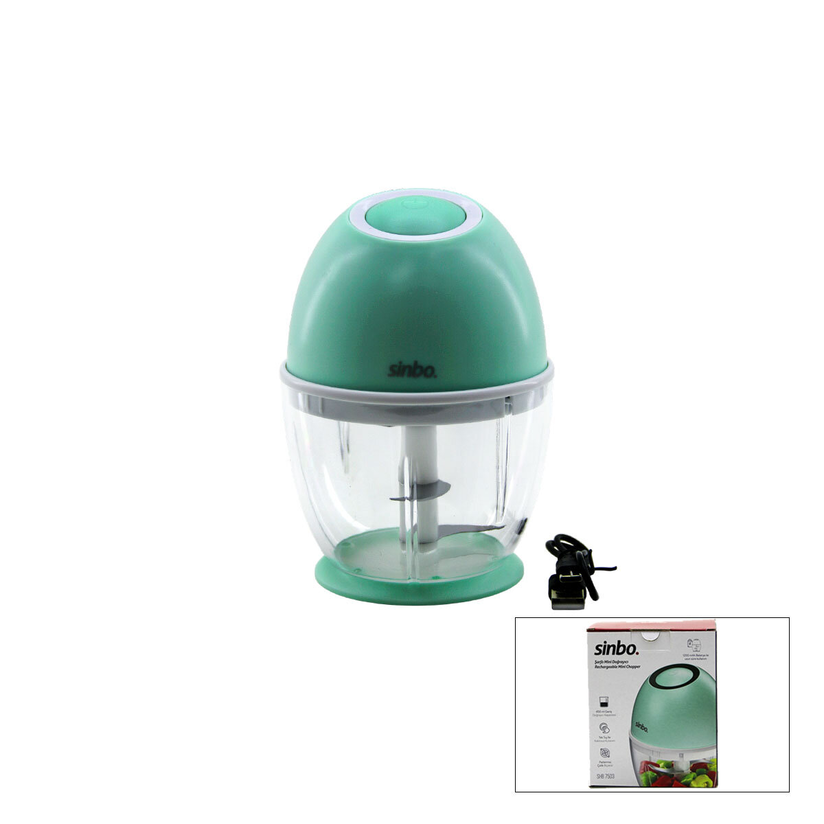 SİNBO SHB-7503 ŞARJLI MİNİ DOĞRAYICI BLENDER ( 450ML )*12 SİNBO SHB-7503 ŞARJLI MİNİ DOĞRAYICI BLENDER ( 450ML )*12