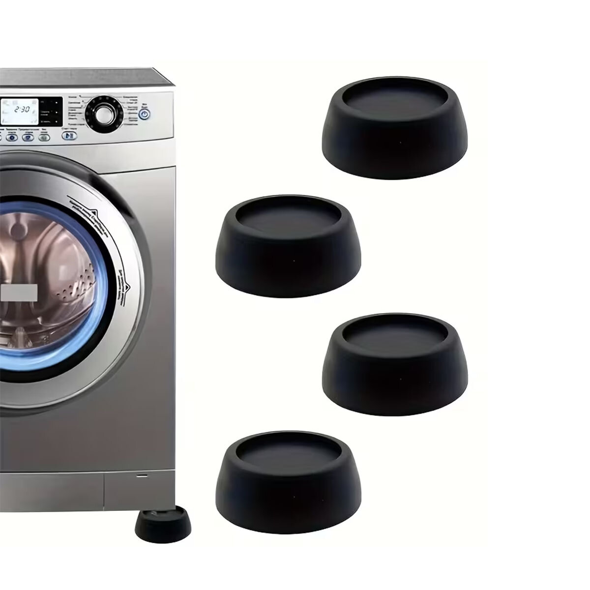 KERVAN ( 4PCS ) ( KÜÇÜK ) ( SİYAH ) ÇAMAŞIR MAKİNE TİTREŞİM ÖNLEYİCİ AYAK*140