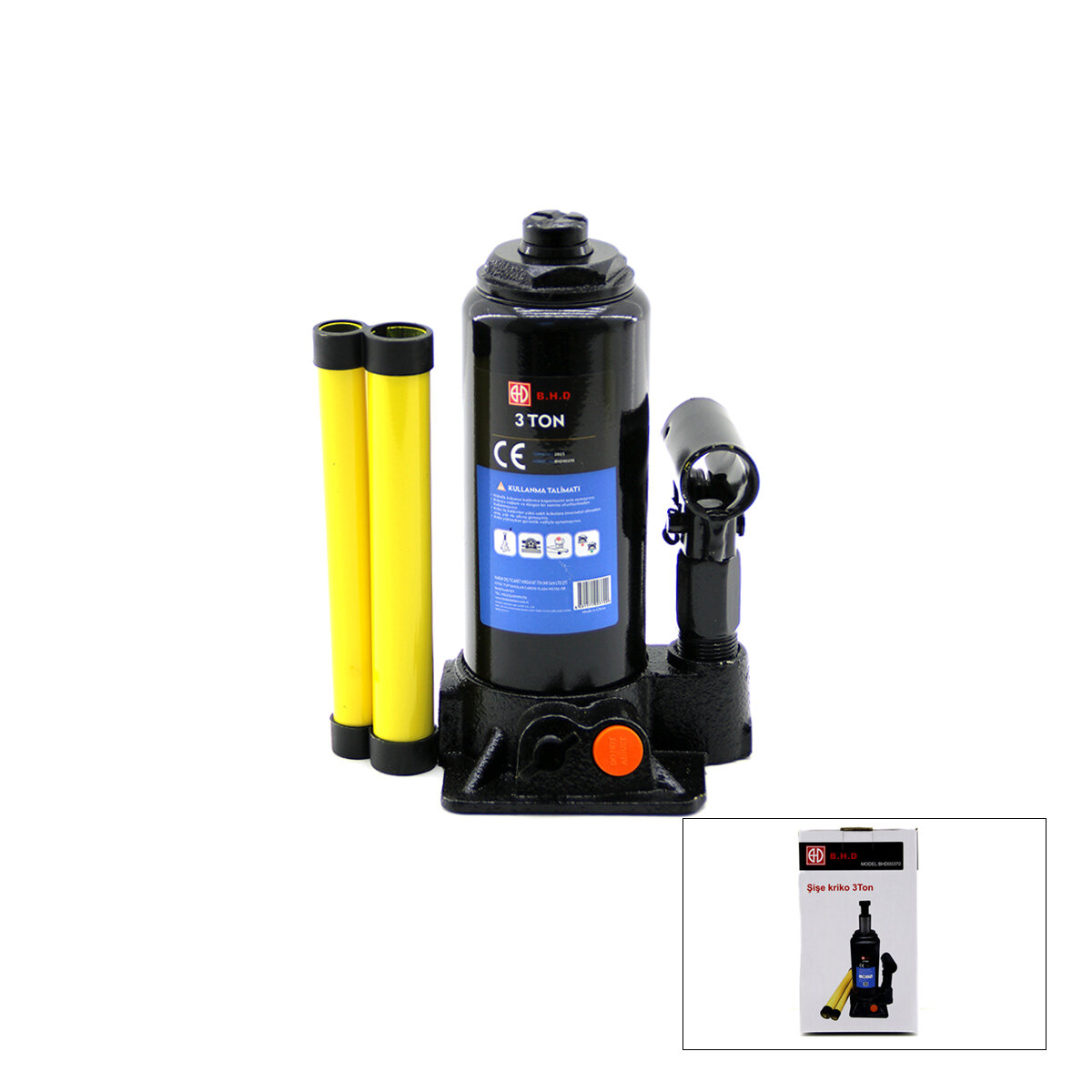 BHD-00370 ( 3 TON  & ŞİŞE ) HİDROLİK KRİKO ( TABAN 115X137 )*8