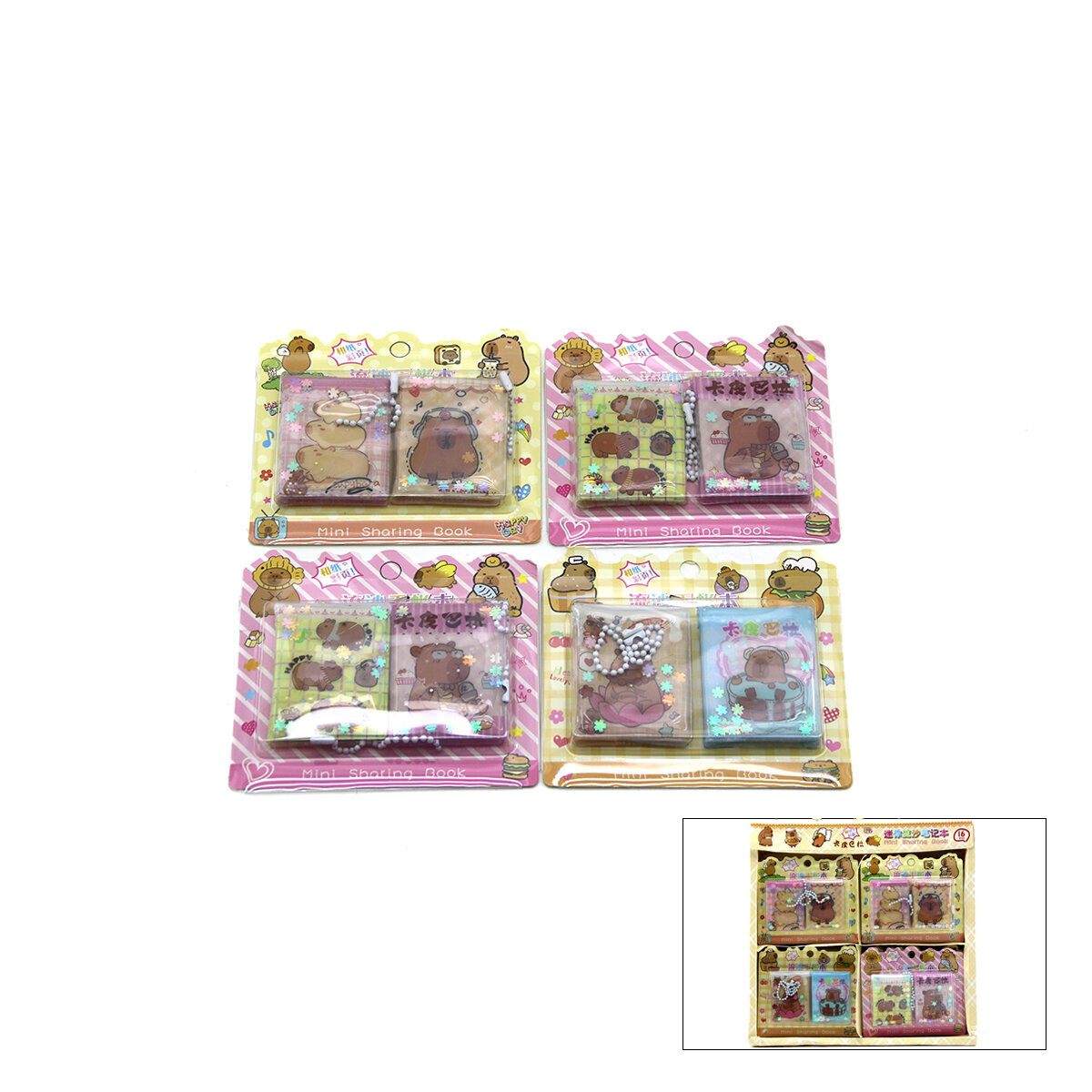 BXM-A01 (2PCS) (SULU KAPAK) (MİNİ NOT DEFTERİ=24 YAPRAK=12-SAYFA NOT & 12-SAYFA STİCKER) (4X5CM)*16X40