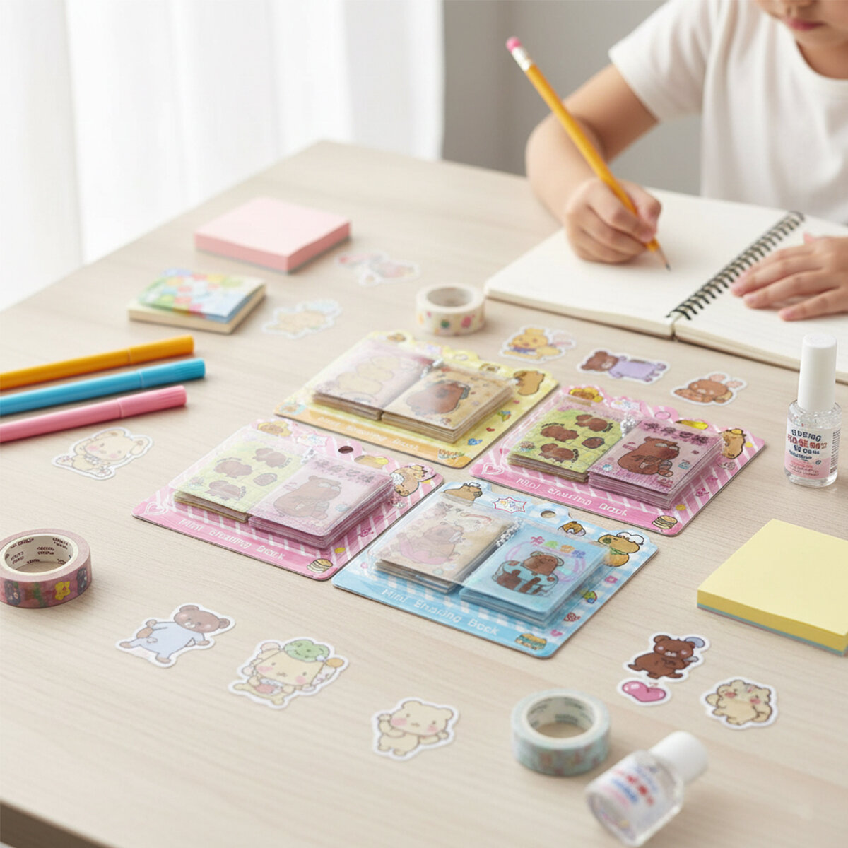 BXM-A01 (2PCS) (SULU KAPAK) (MİNİ NOT DEFTERİ=24 YAPRAK=12-SAYFA NOT & 12-SAYFA STİCKER) (4X5CM)*16X40 BXM-A01 (2PCS) (SULU KAPAK) (MİNİ NOT DEFTERİ=24 YAPRAK=12-SAYFA NOT & 12-SAYFA STİCKER) (4X5CM)*16X40