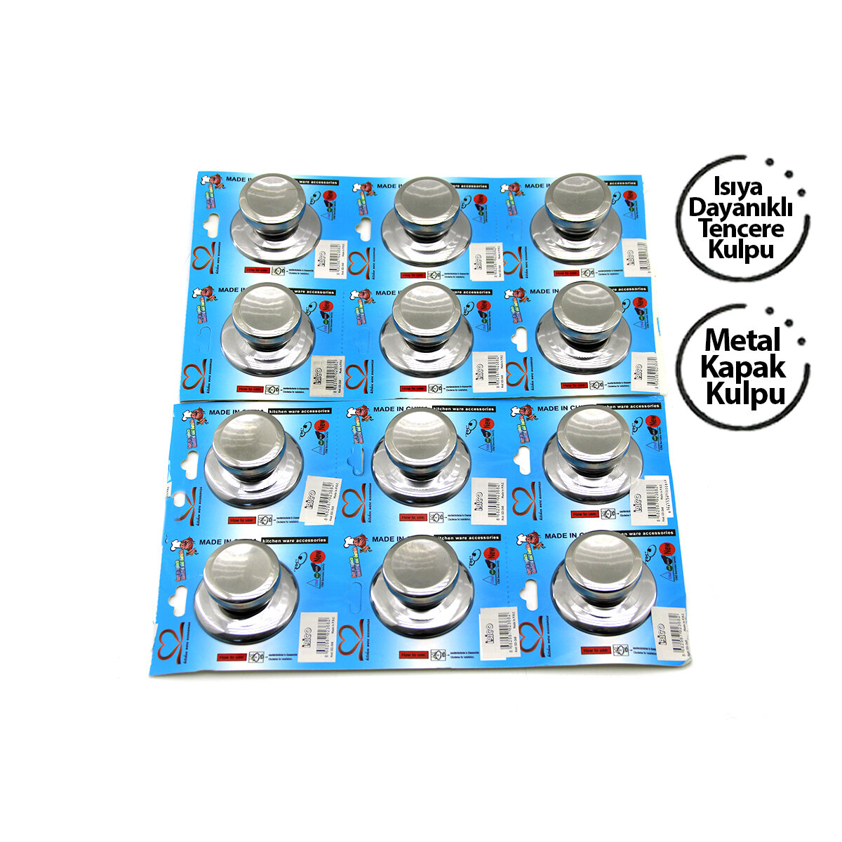 İBİCO İ22-368 ( METAL ) ISIYA DAYANAKLI TENCERE KAPAK KULPU*12X80