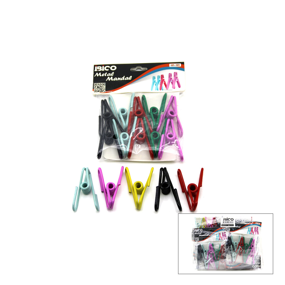 İBİCO İ21-101 ( 10PCS ) METAL MANDAL RENKLİ*12X16