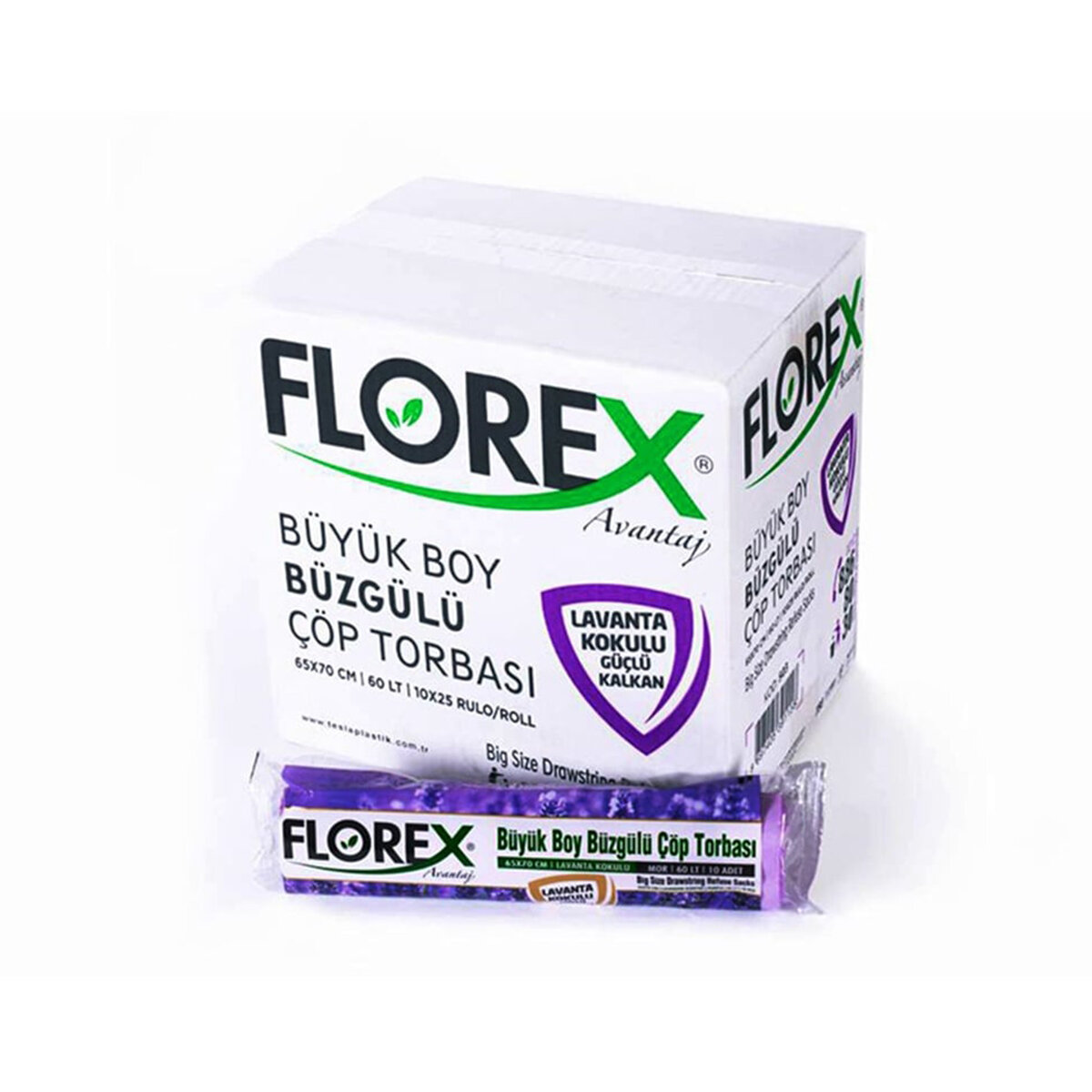FLOREX-503 AVANTAJ ( LAVANTA KOKULU ) ( BÜZGÜLÜ ) ( BÜYÜK ) ( 10PCS ) 65X70CM ÇÖP TORBA*25=K
