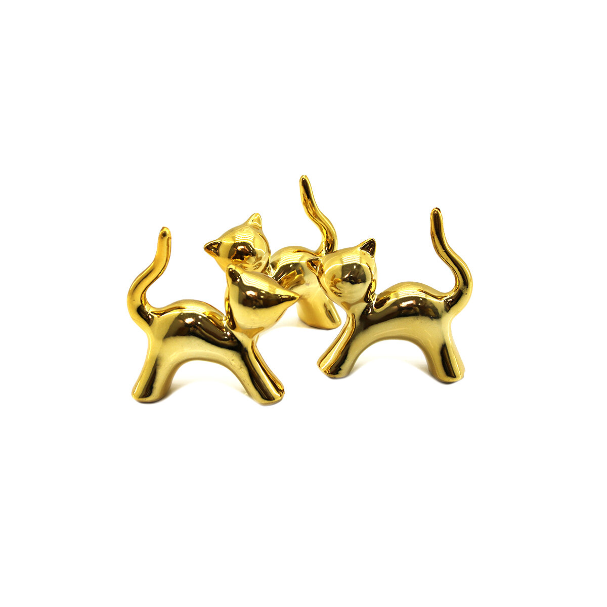 İBİCO İ12-156 ( KEDİ & KÜÇÜK ) ( GOLD & SERAMİK ) BİBLO & DEKORATİF SÜS EŞYASI*12X20